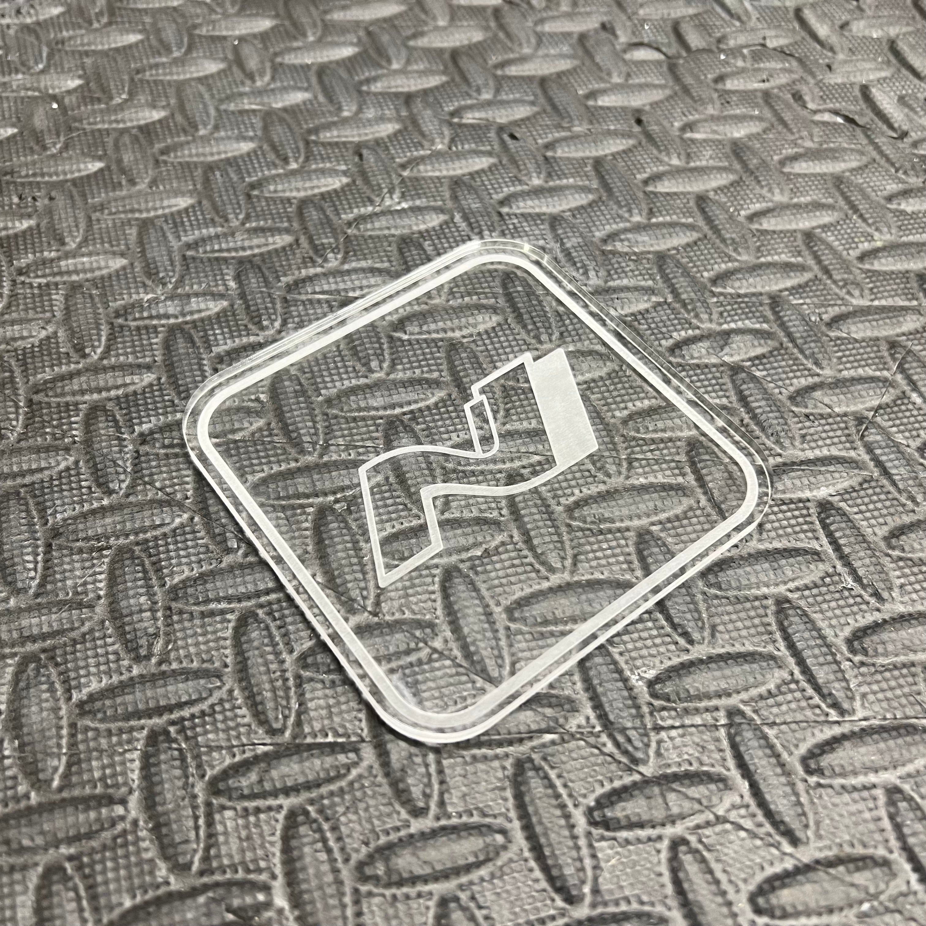 Dessous de verre gravé au laser - Différents logos