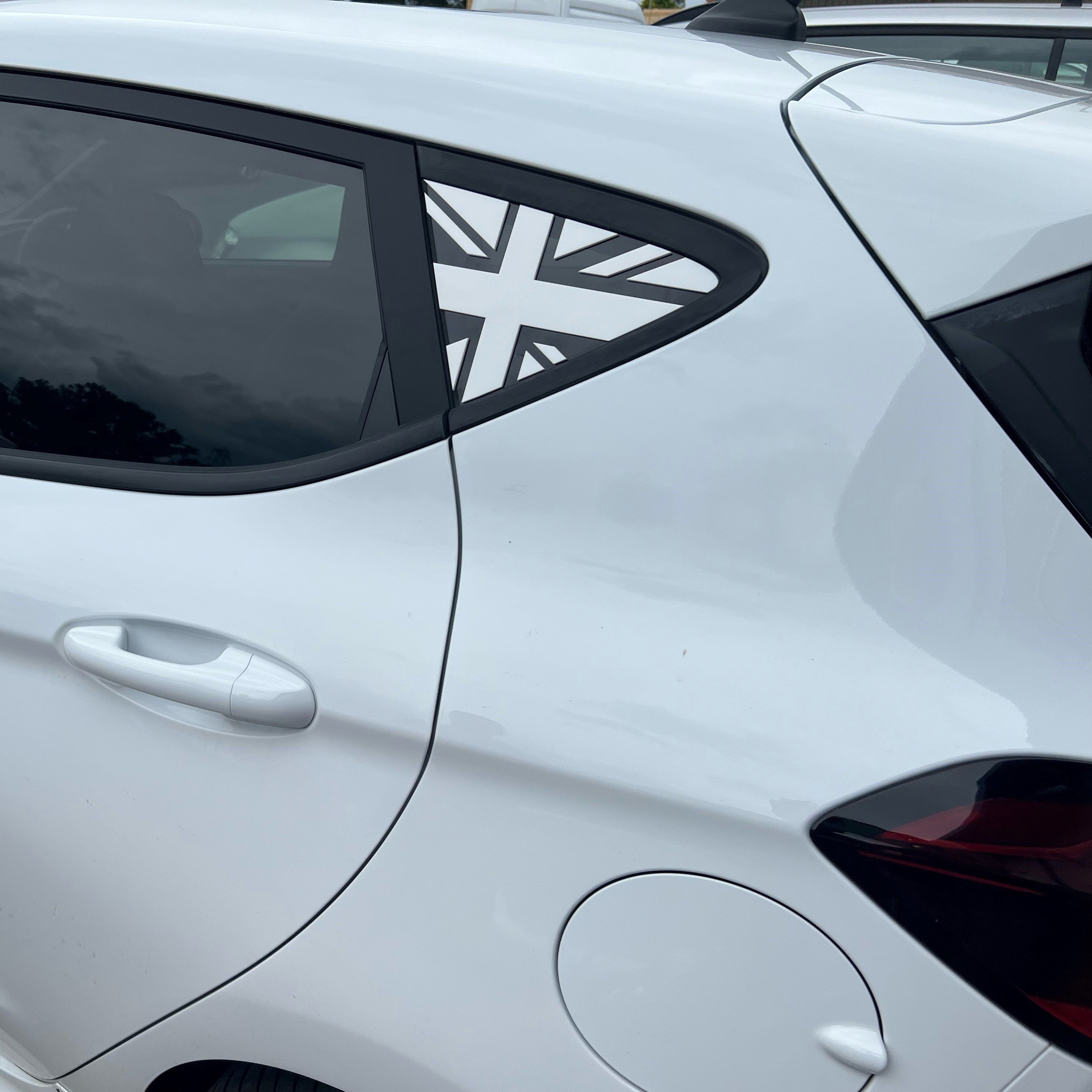 Mk8/8.5 Fiesta Acryl-Heckscheibeneinsätze mit Union Jack