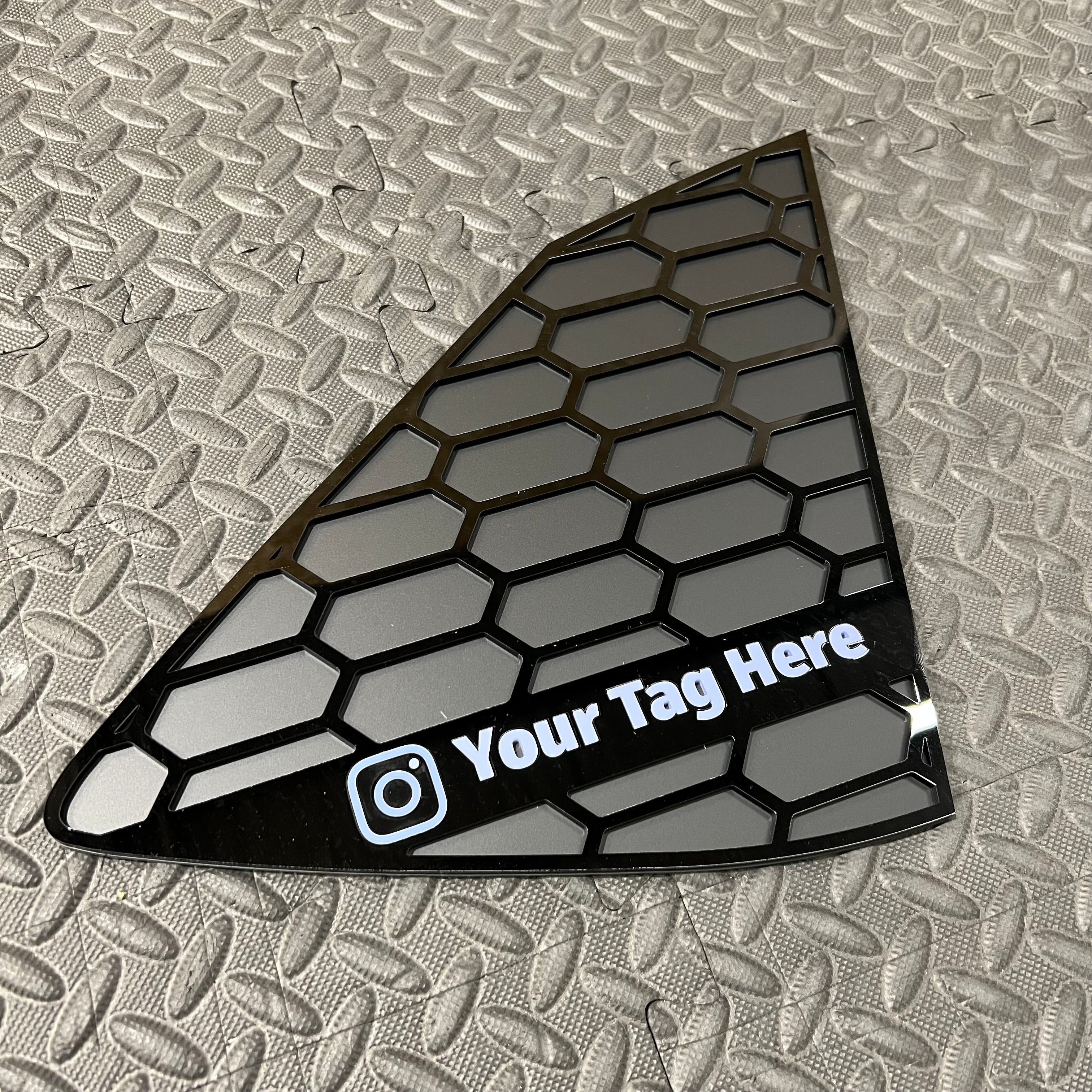 Proform Custom Social Media Tag Rear Quarter Window Inserts (Pair) - Hyundai i20