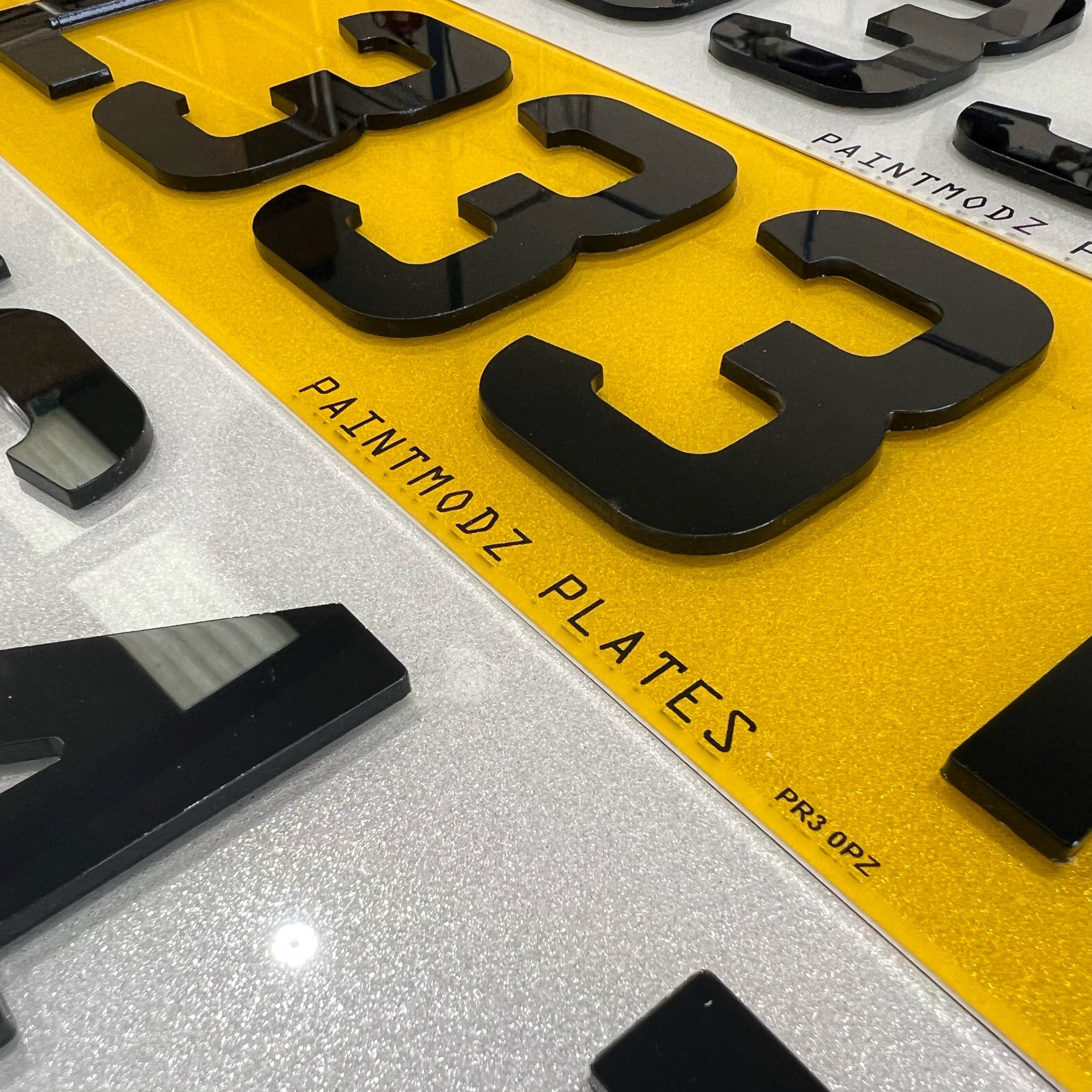 Plaques d'immatriculation acryliques 4D - Homologuées pour la route