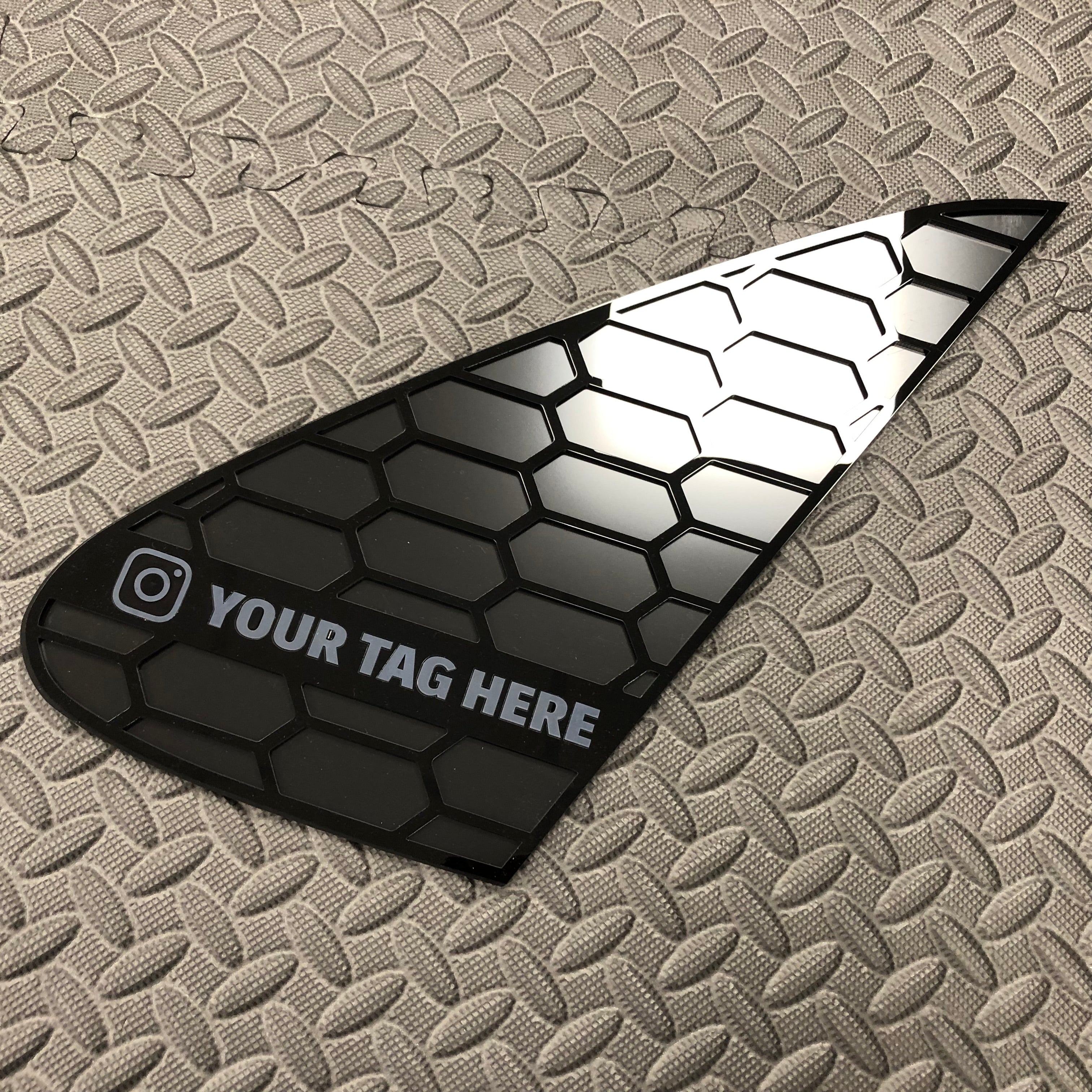 Hyundai i30 Hatchback Rear Quarter Window Inserts (Pair) - Custom Social Media Tag