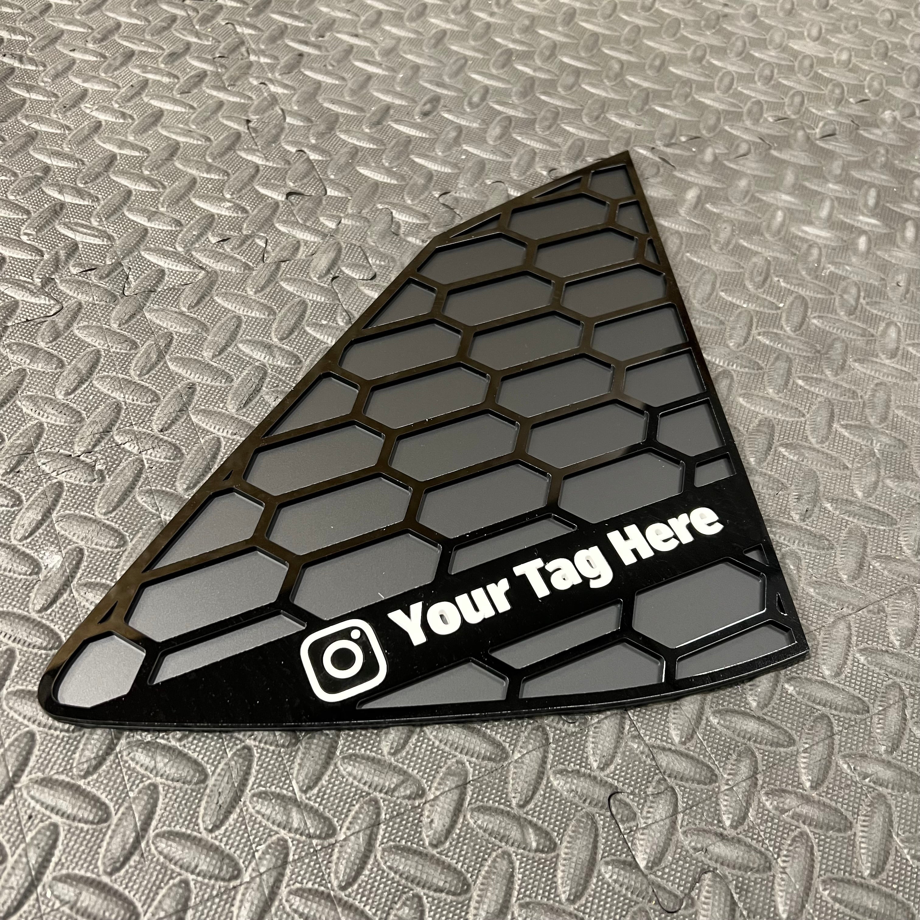 Proform Custom Social Media Tag Rear Quarter Window Inserts (Pair) - Hyundai i20