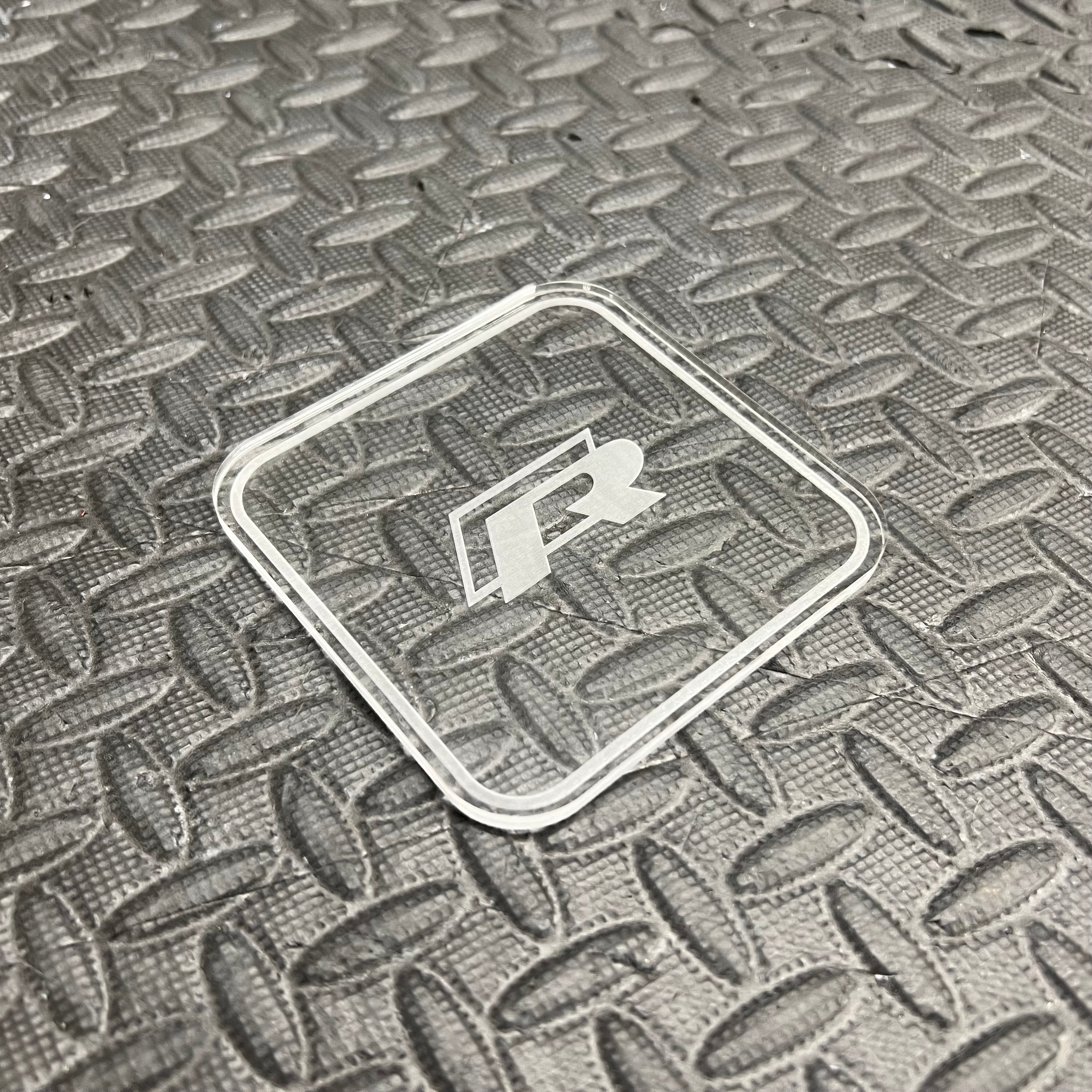 Dessous de verre gravé au laser - Différents logos