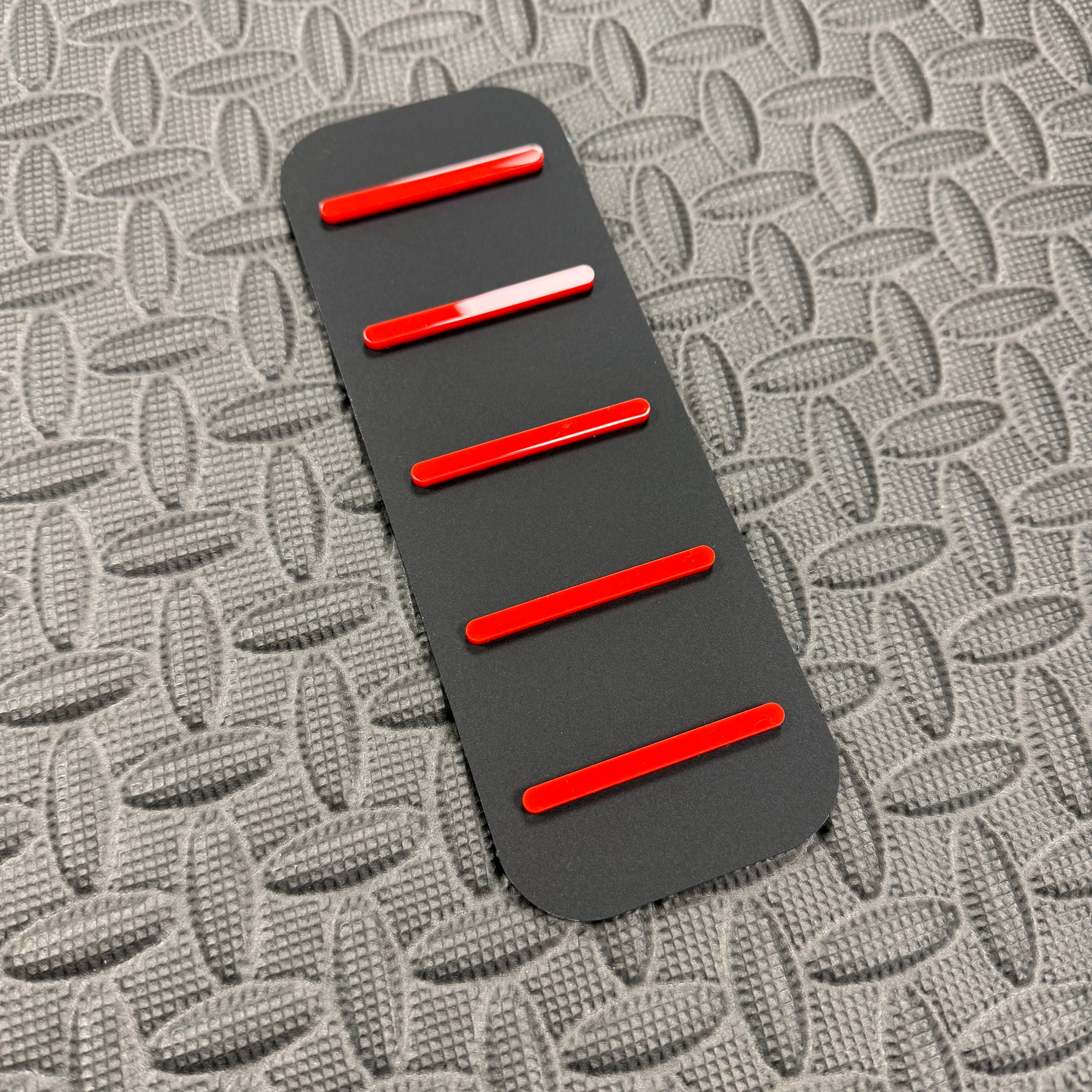 Mk7.5/Mk8/8.5 Fiesta & Mk2/2.5 Focus Dead Pedal / Foot Rest Plate - Red Detail, Satin Black Back Plate