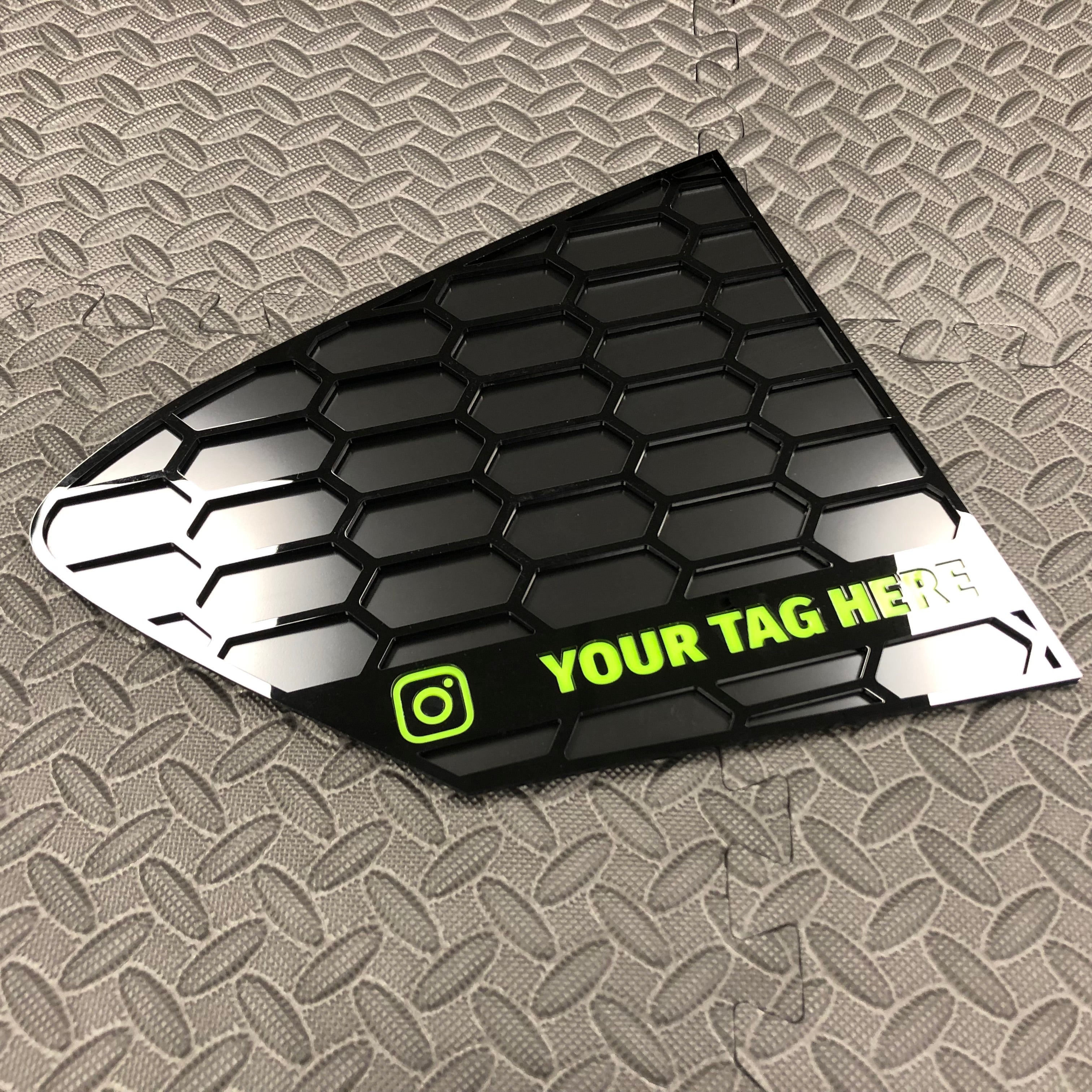 Mk4/4.5 Focus Rear Quarter Window Inserts (Pair) - Custom Text / Social Media Tag