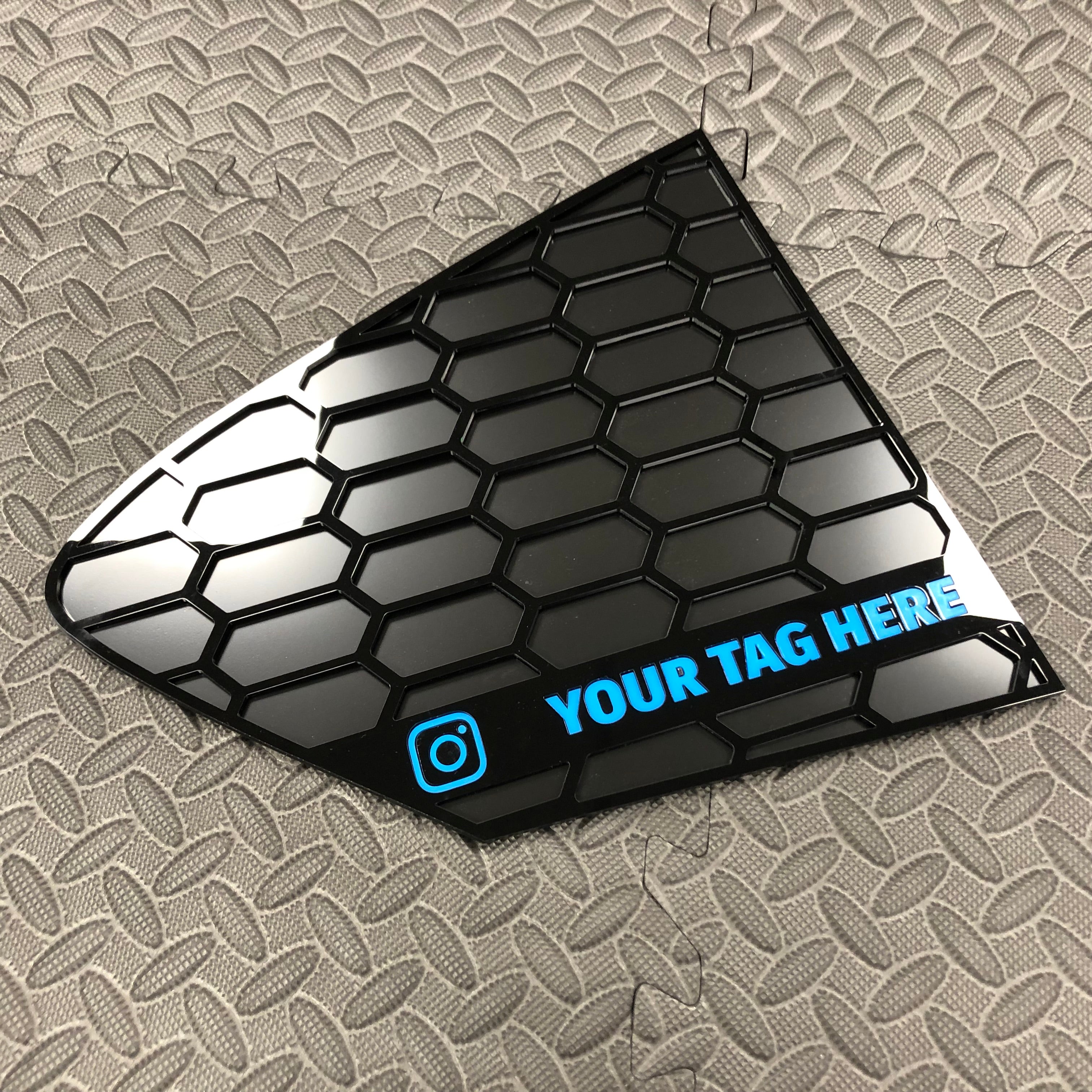 Mk4/4.5 Focus Rear Quarter Window Inserts (Pair) - Custom Text / Social Media Tag