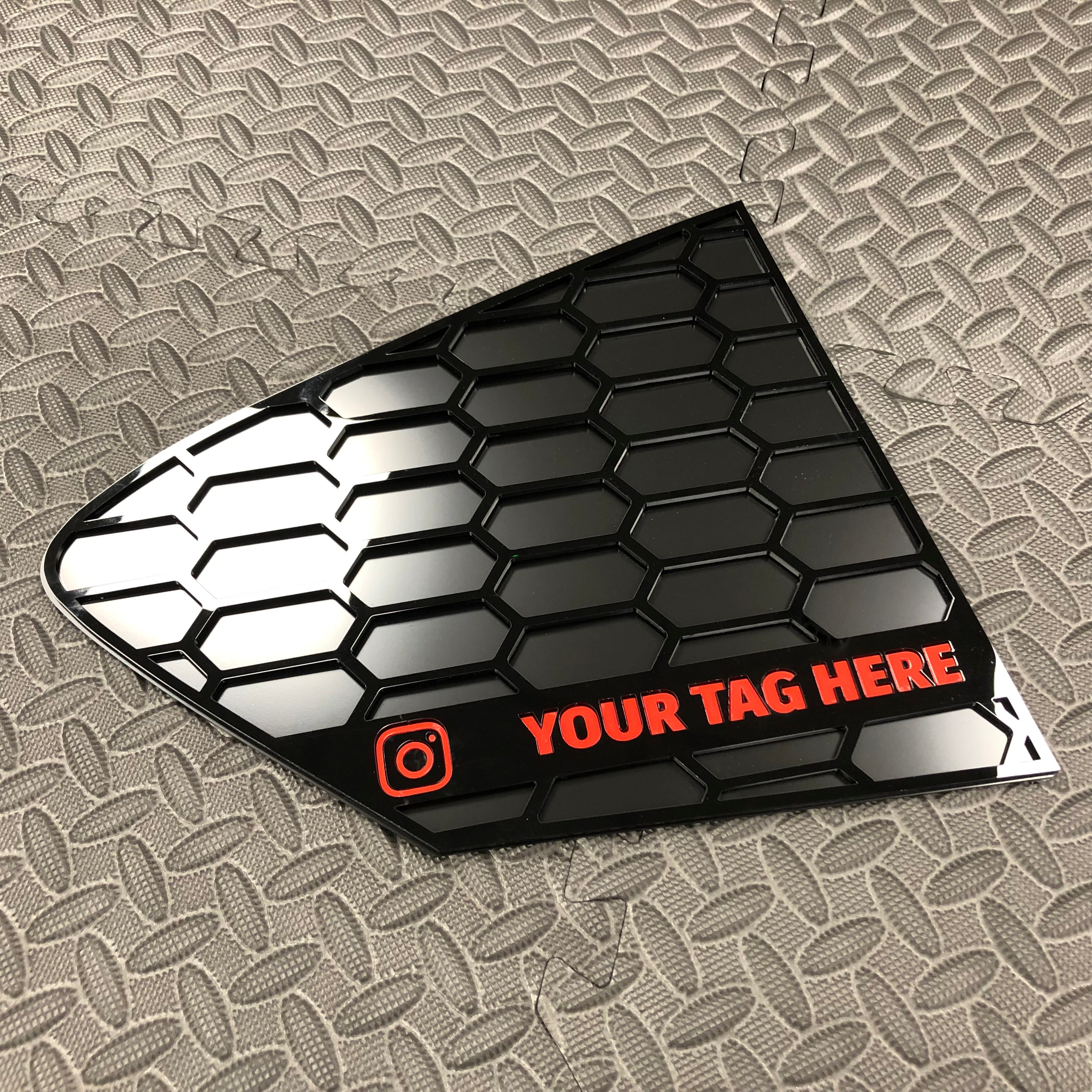Mk4/4.5 Focus Rear Quarter Window Inserts (Pair) - Custom Text / Social Media Tag