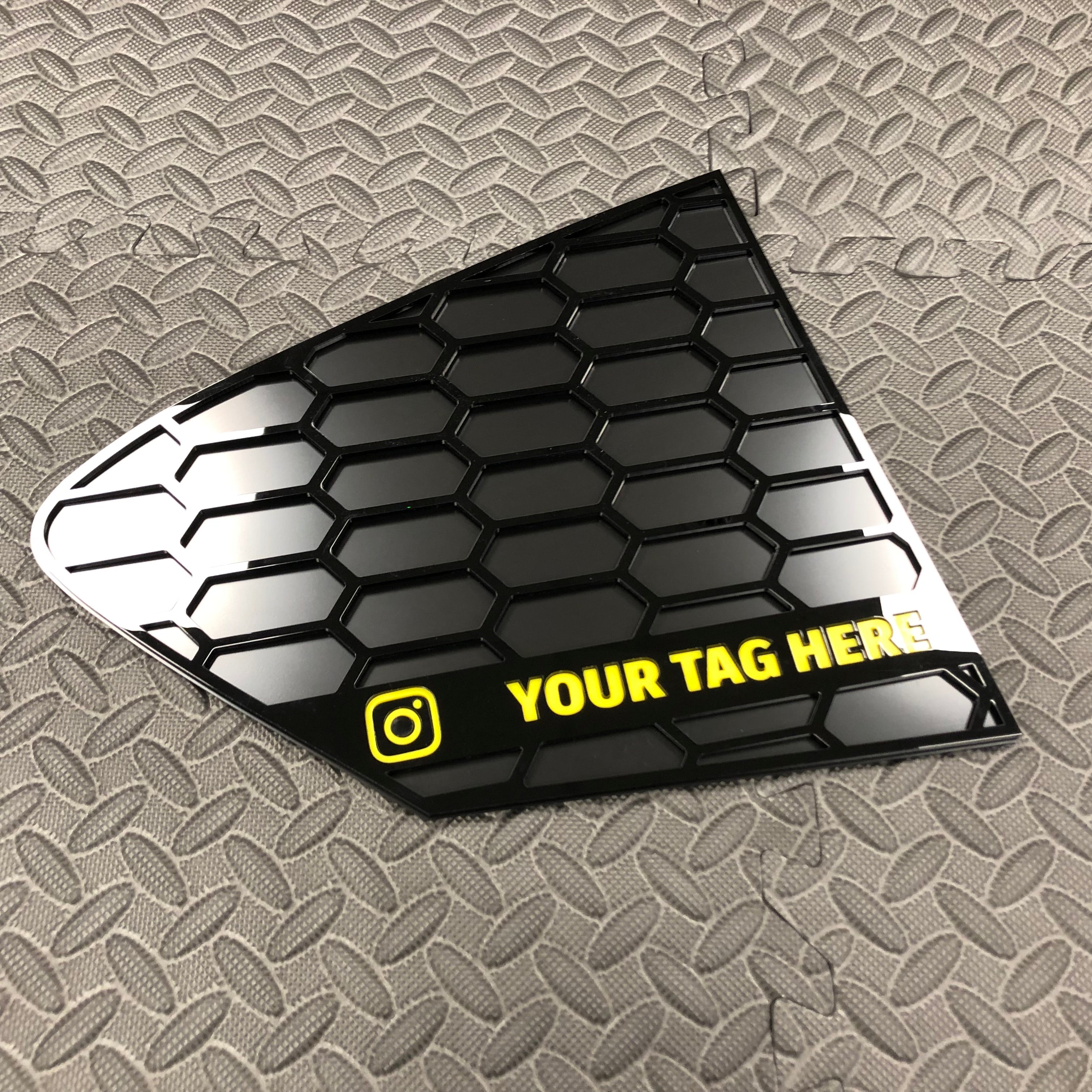 Mk4/4.5 Focus Rear Quarter Window Inserts (Pair) - Custom Text / Social Media Tag