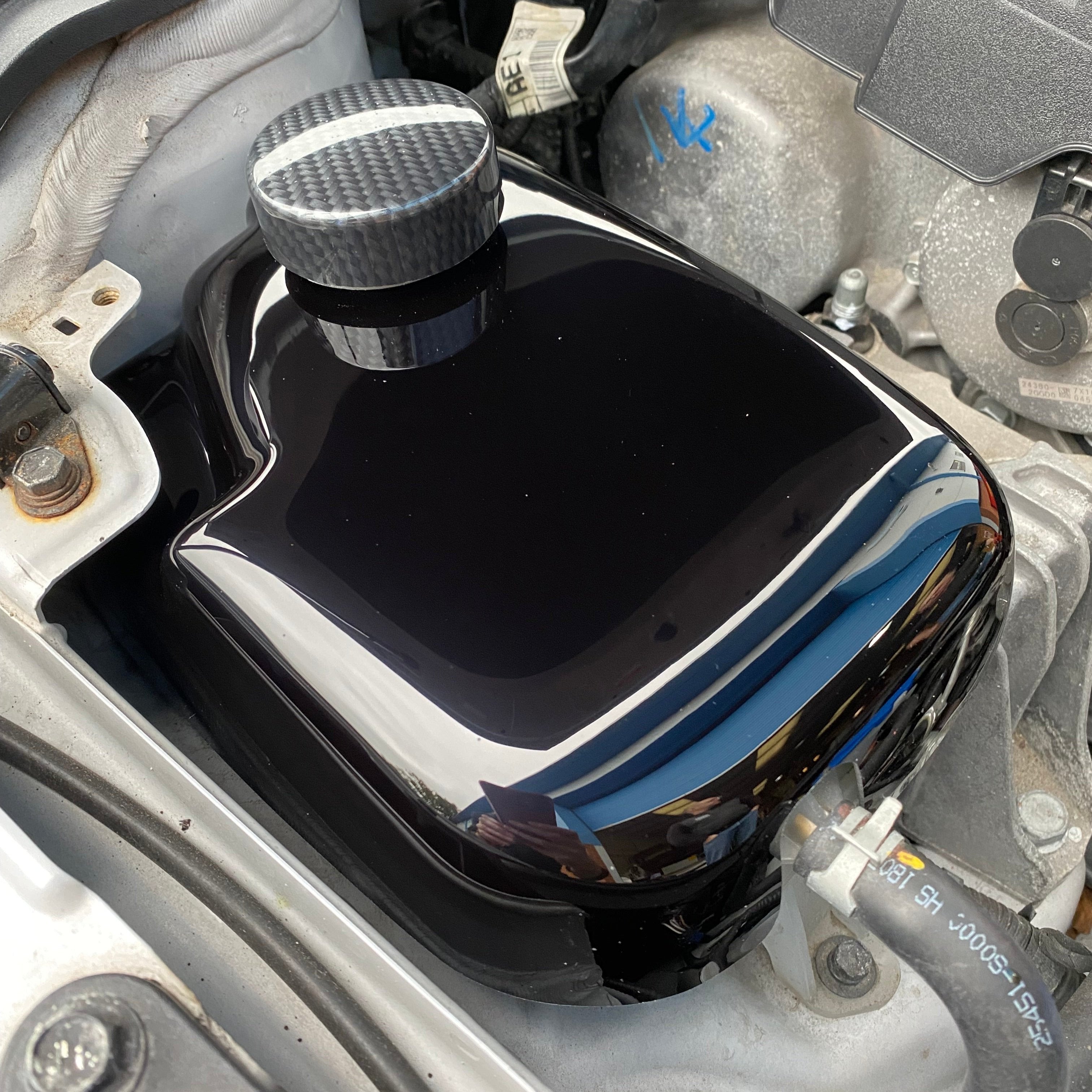 Proform Coolant Tank Cover - Hyundai i30N / Kona N / Veloster N - Gloss Black Plastic