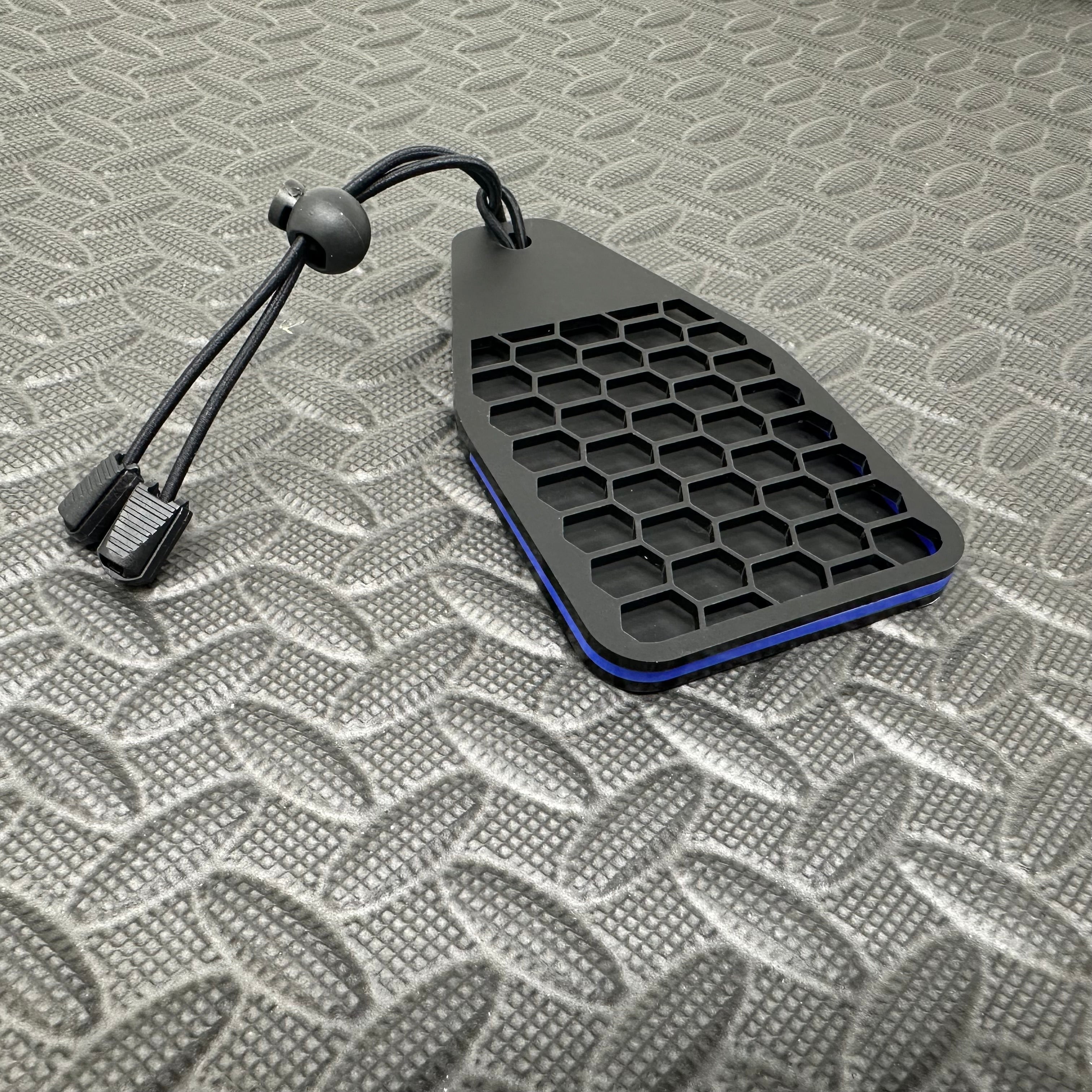 Proform Universal Air Freshener Holder- Satin Hex Pattern With Medium Blue Detail