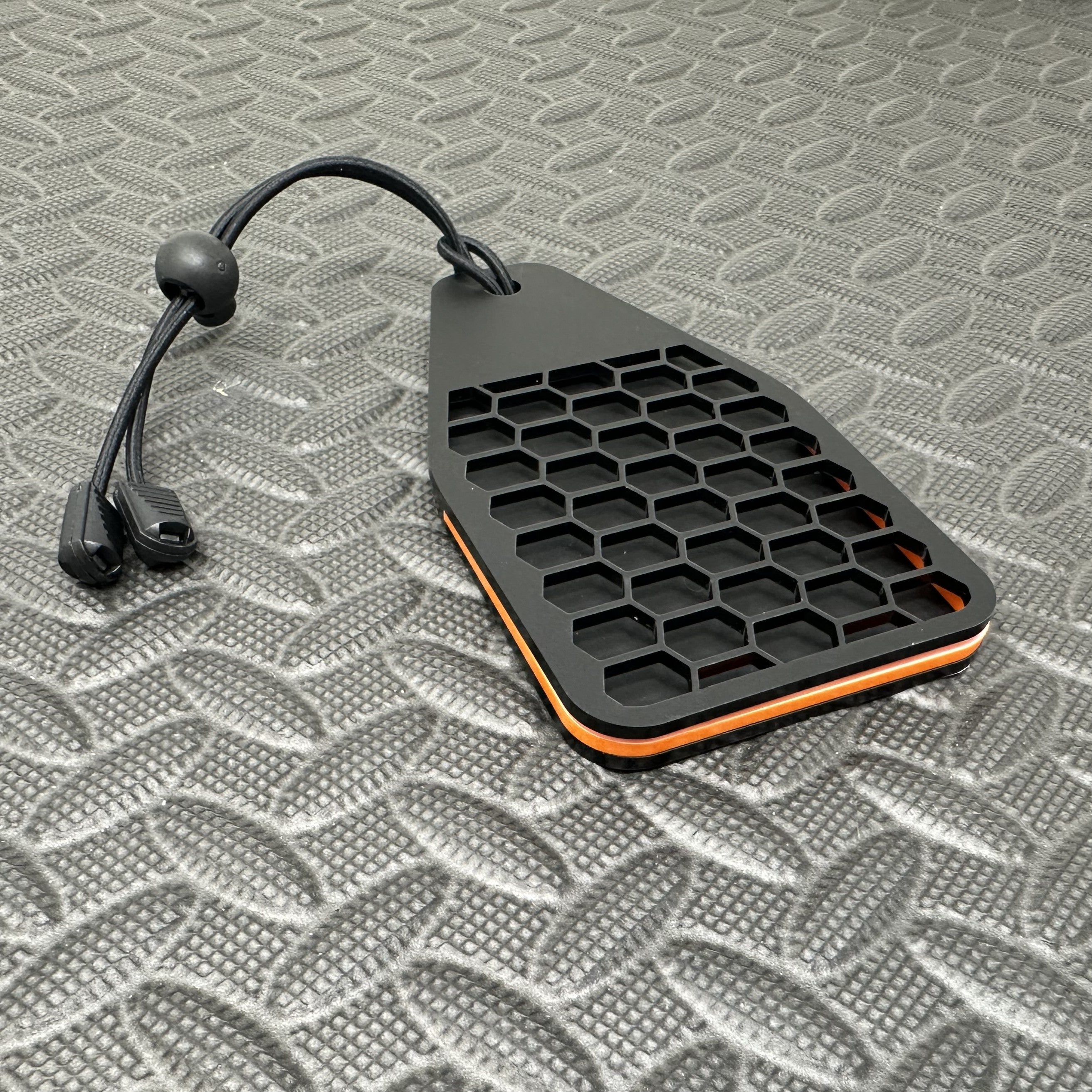 Proform Universal Air Freshener Holder- Satin Hex Pattern With Orange Detail