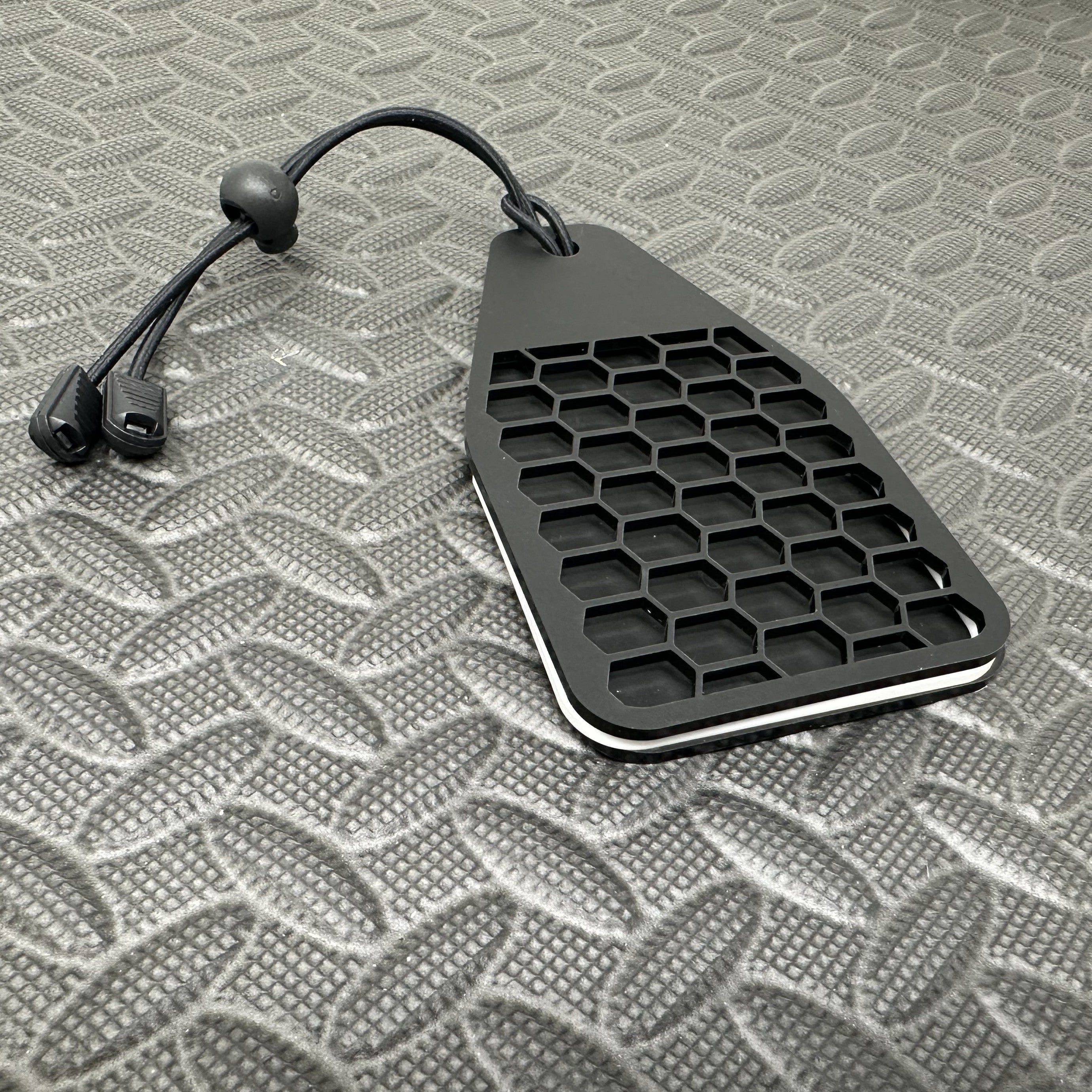 Proform Universal Air Freshener Holder- Satin Hex Pattern With White Detail