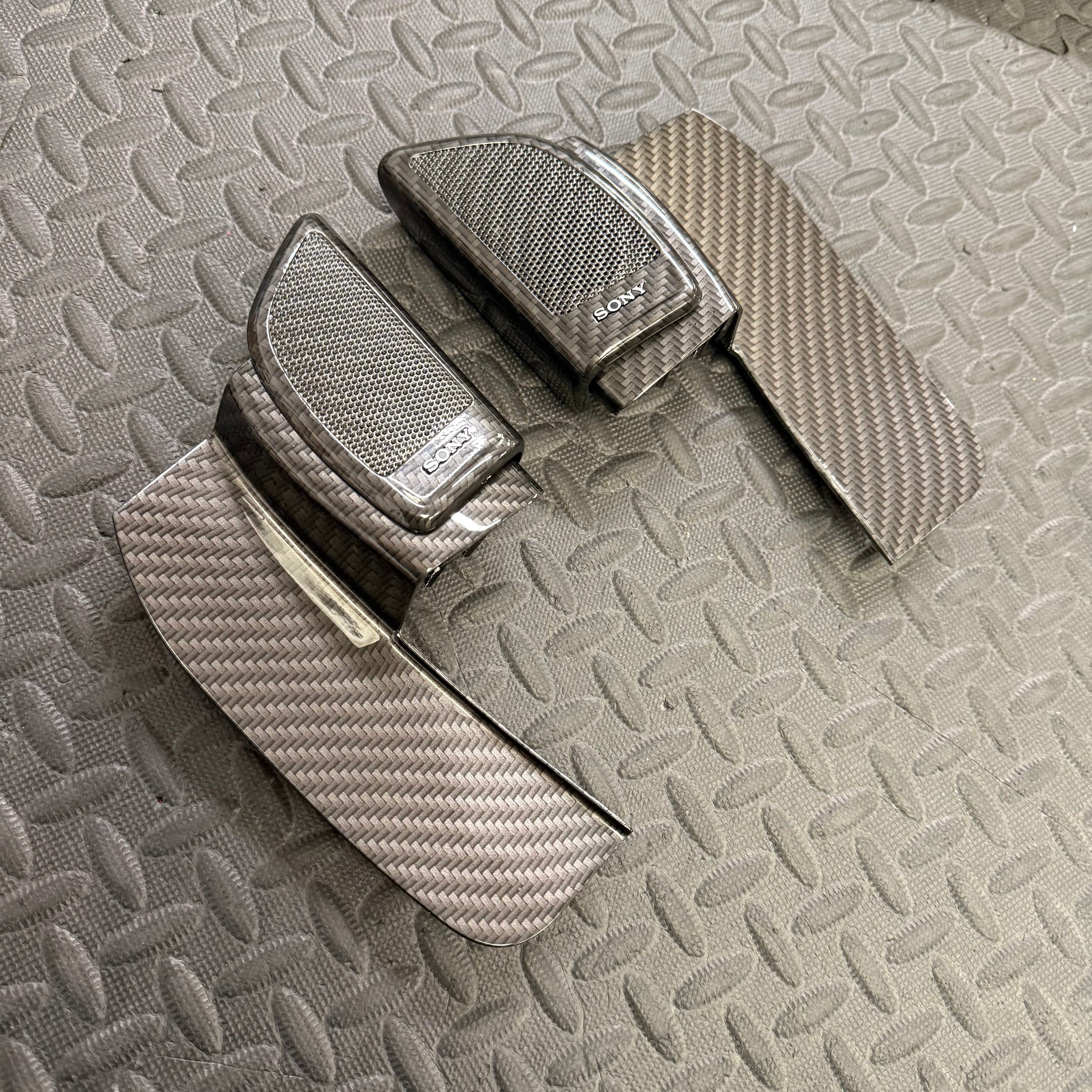 Genuine Ford Sony Tweeter Trims - Mk3.5 Focus inc RS - Hydrodipped Carbon Fibre Effect