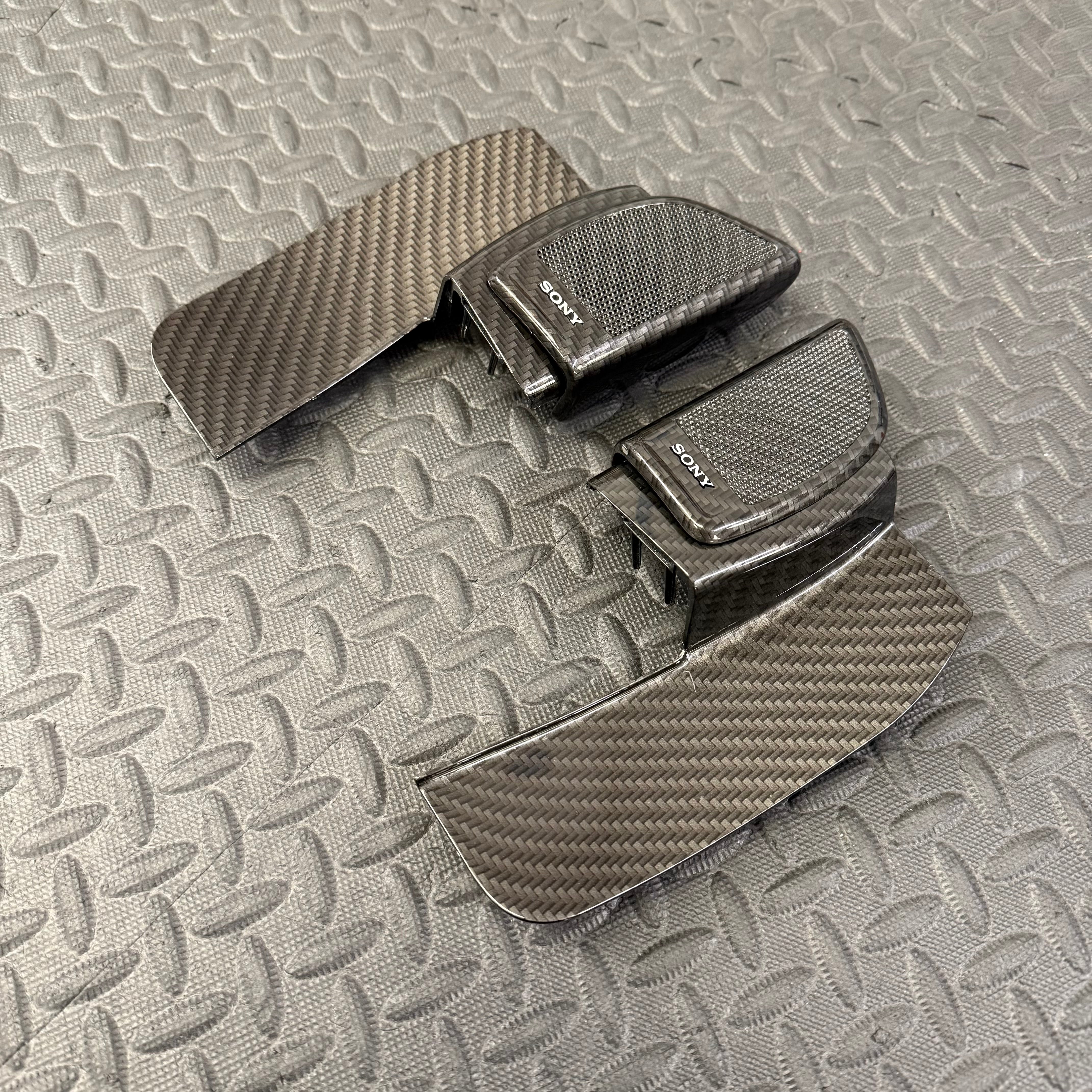 Genuine Ford Sony Tweeter Trims - Mk3.5 Focus inc RS - Hydrodipped Carbon Fibre Effect