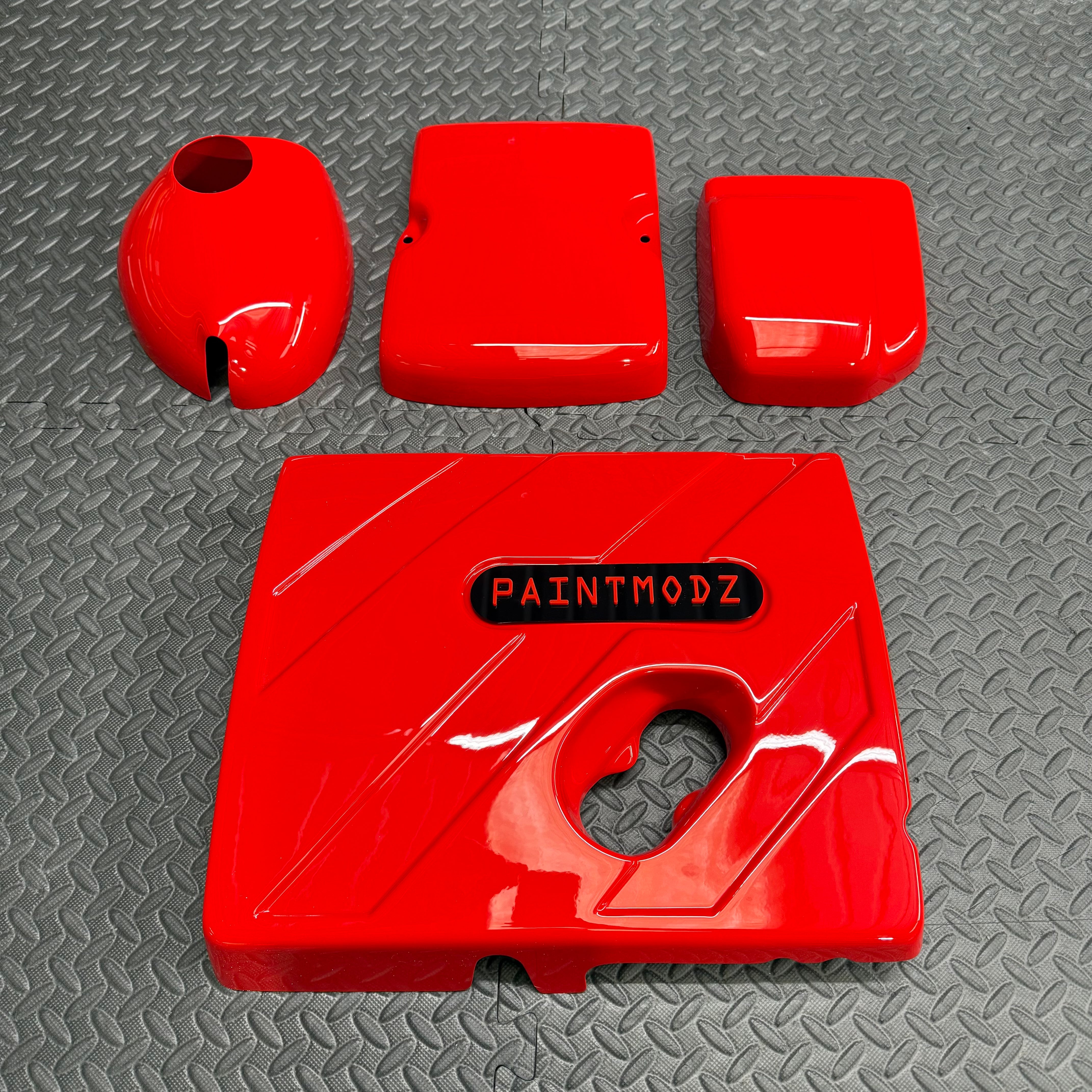 Proform Small Engine Bay Dress Up Kit Bundle - Mk8/8.5 Fiesta ST & Mk2 Puma ST - Painted Race Red With Red/Gloss Black Badge Plate