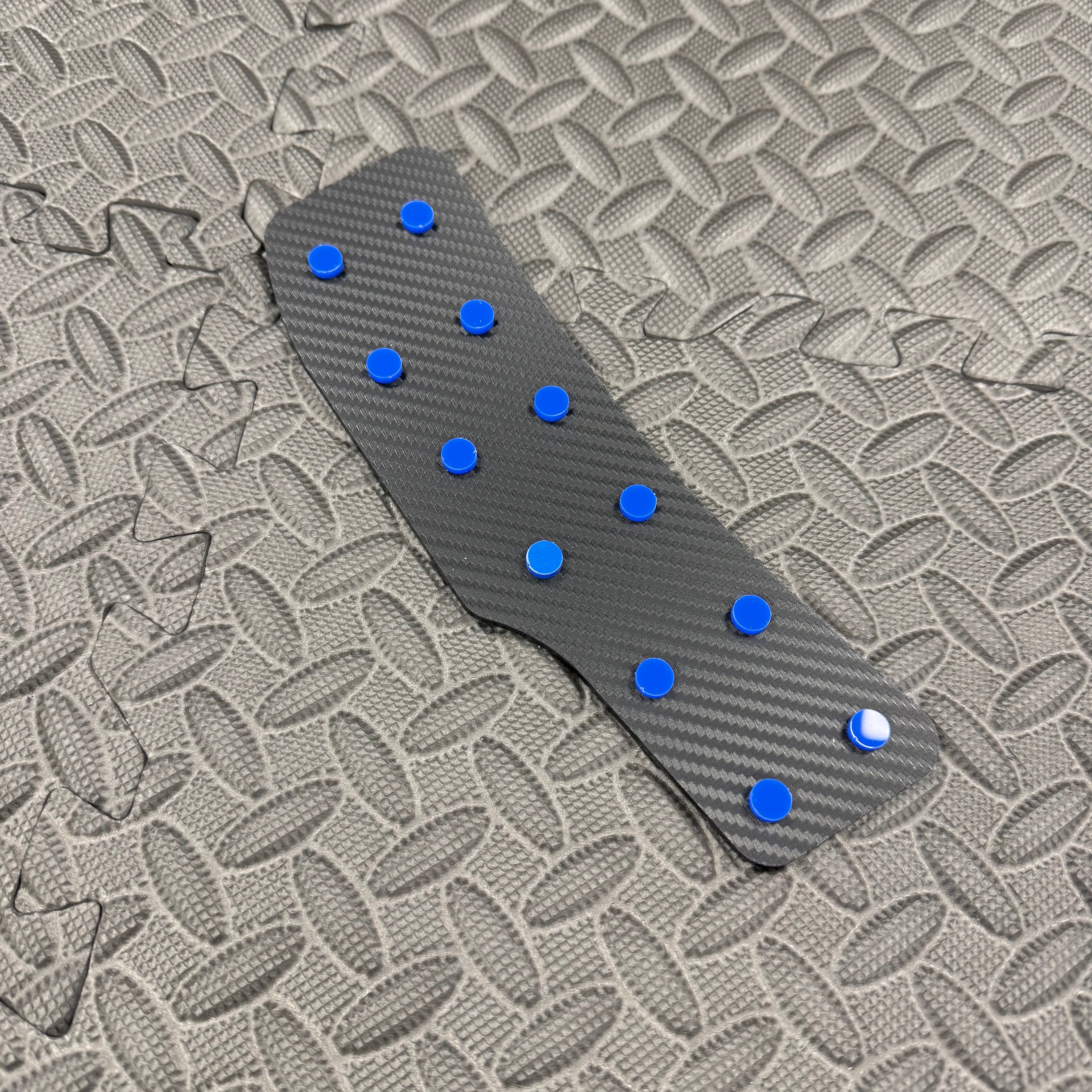 Proform Vauxhall Astra J Dead Pedal/Foot Rest Plate - Carbon Fibre Effect Back Plate With Medium Blue Detail