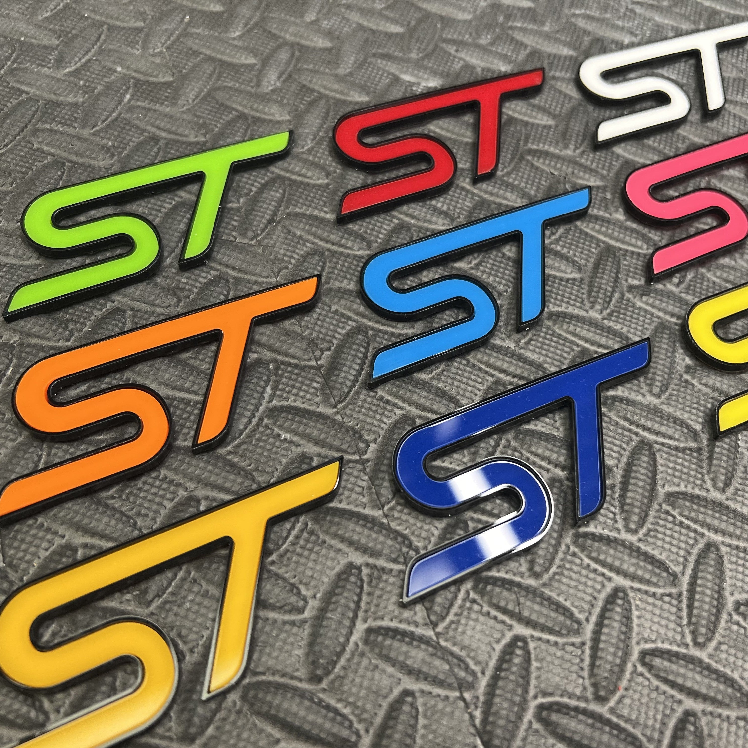 Adhesive ST Badge Plate Stickers in Various Colours