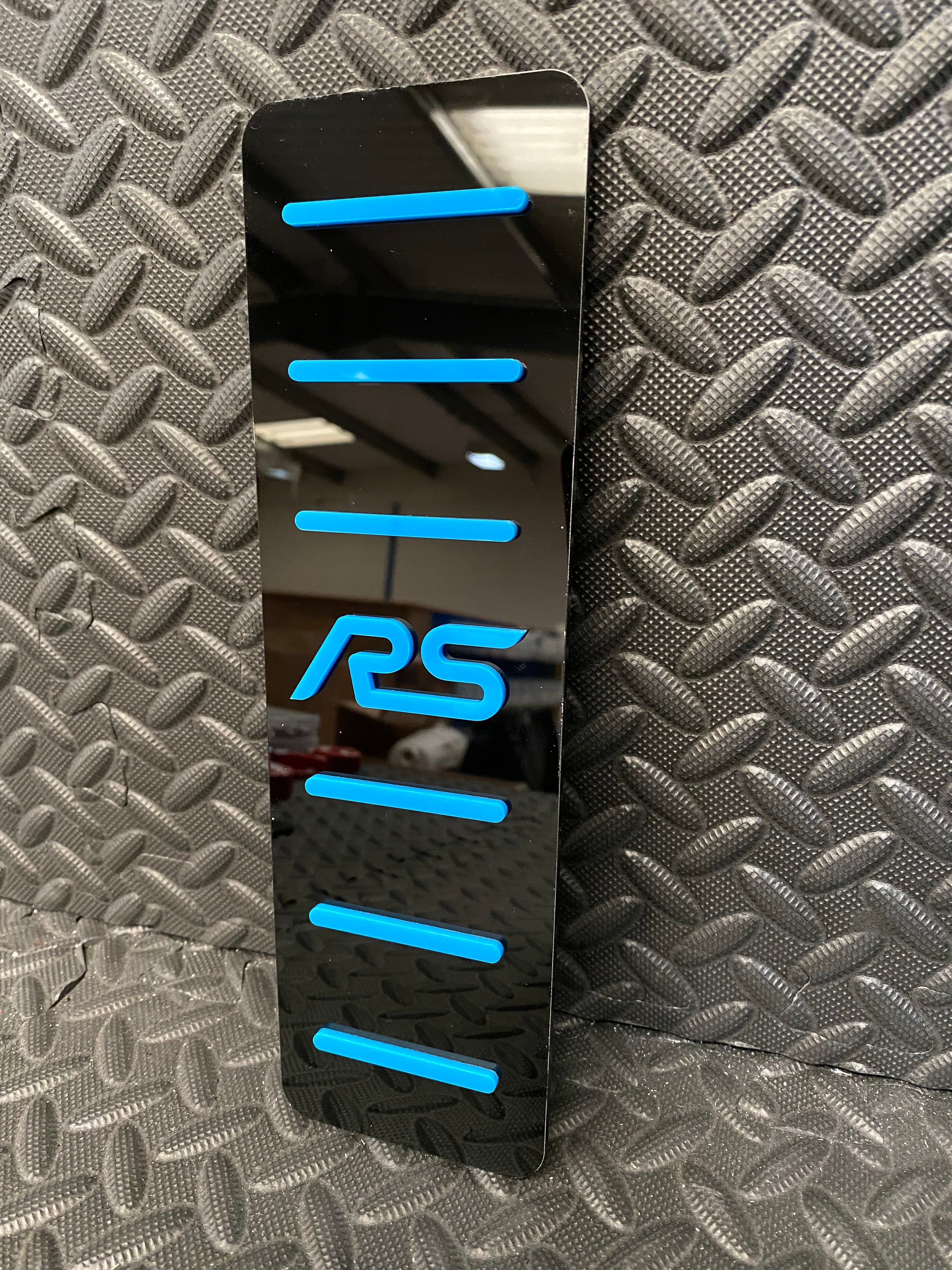 car foot rest plates RS blue and black