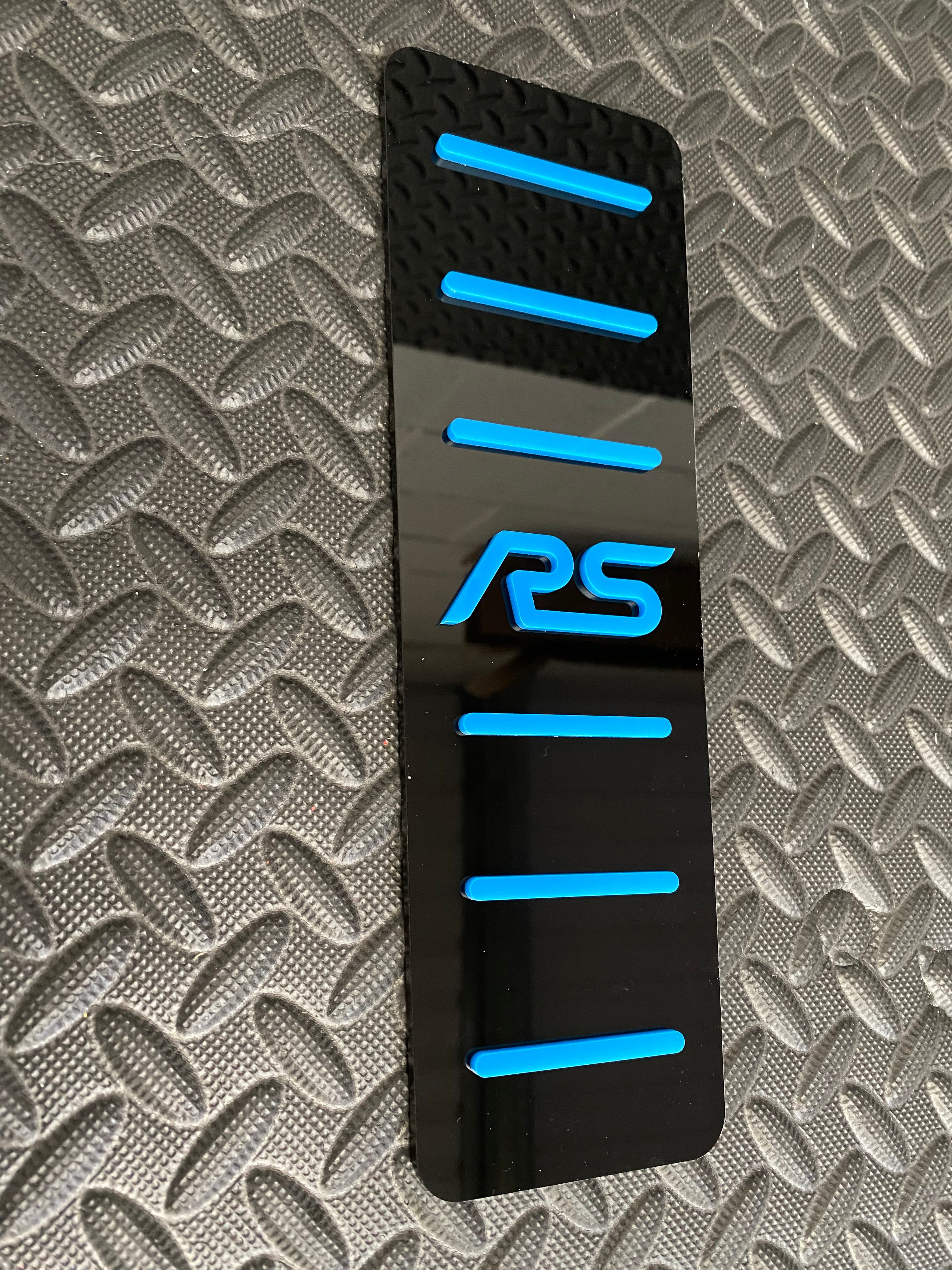 car foot rest plates RS blue and black