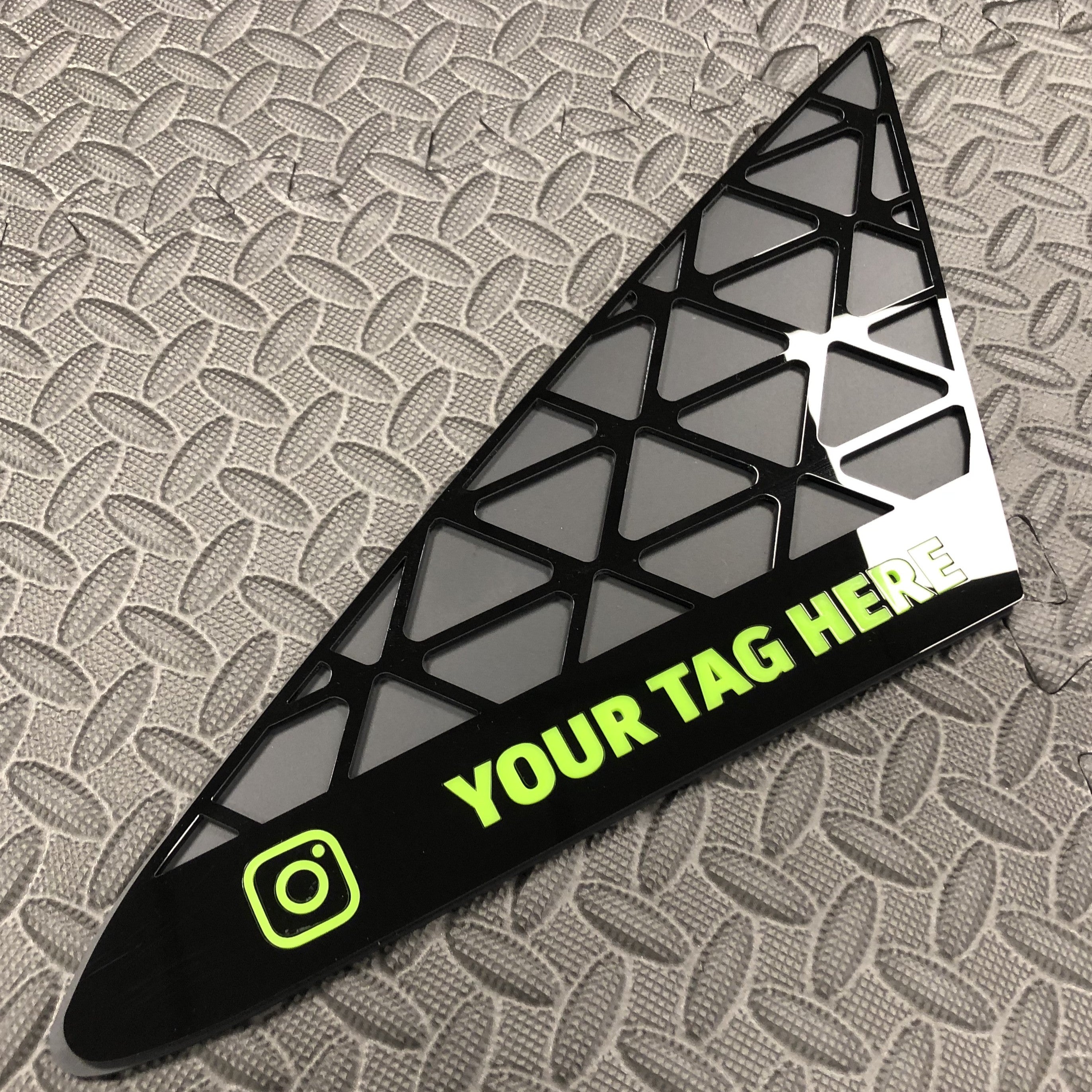 Vauxhall / Opel Corsa D / E (inc VXR OPC) Front Quarter Window Inserts (Pair) - Custom Text / Social Media Tag