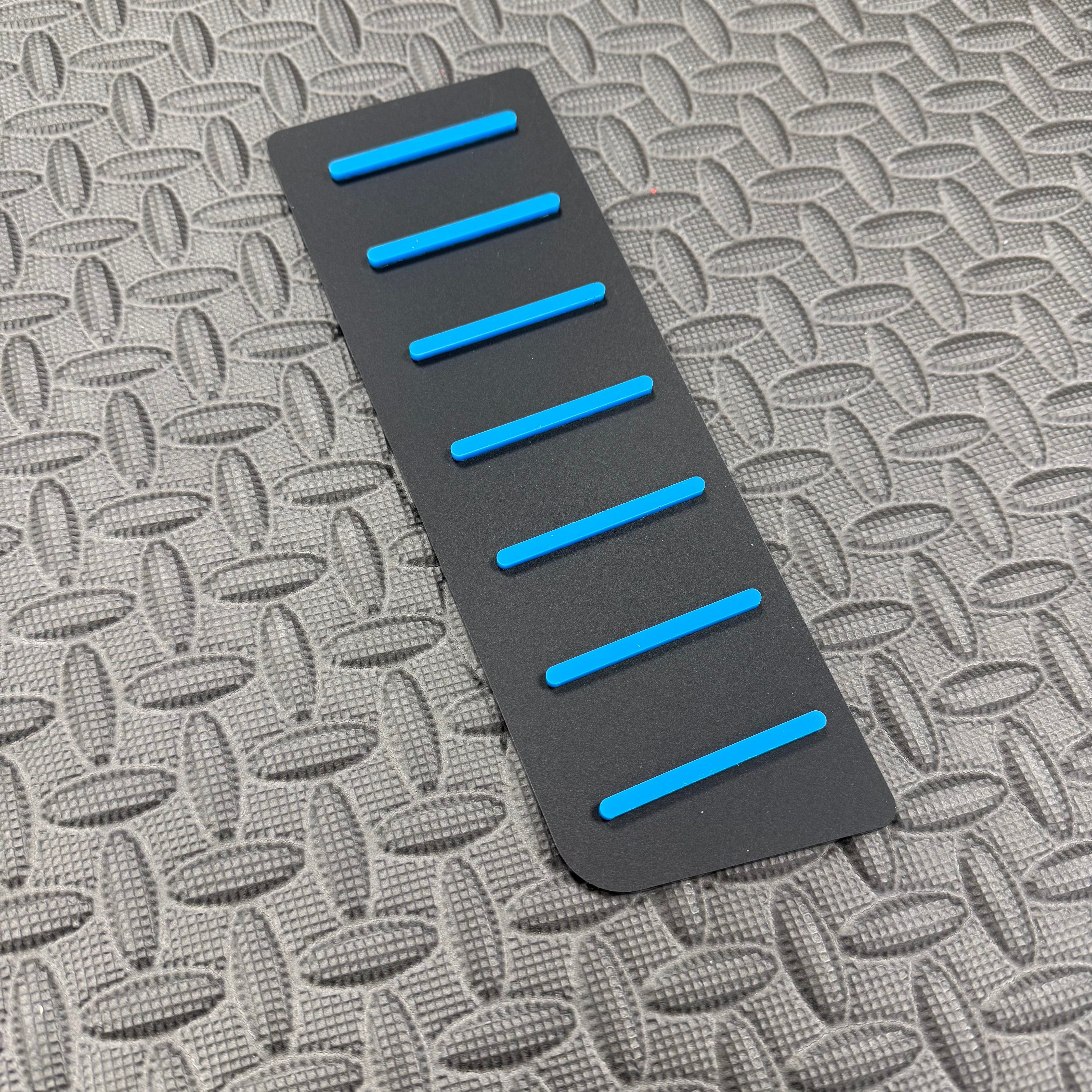 Proform Mk4/4.5 Focus ST Dead Pedal / Foot Rest Plate - Right Hand Drive - Manual Transmission - Satin Black Back Plate With Light Blue Detailing