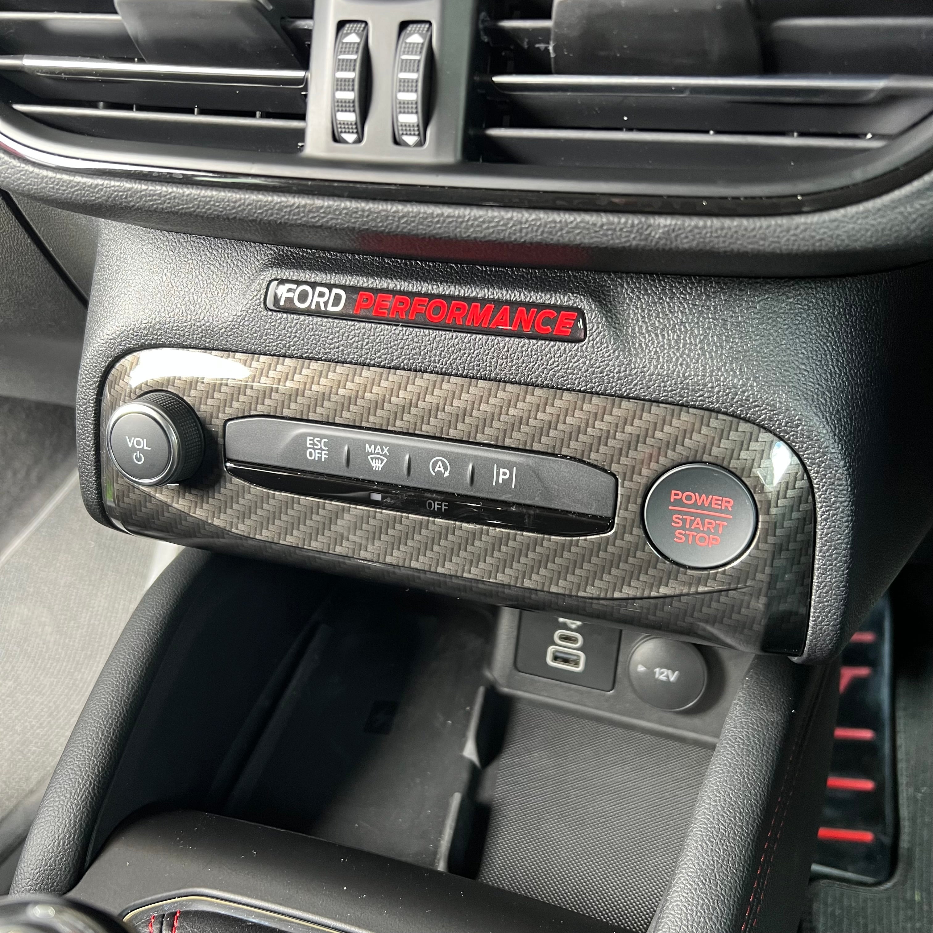 Genuine Ford Centre Dash Control Panel - Mk4.5 Focus inc ST - Hydrodipped Carbon Fibre Effect