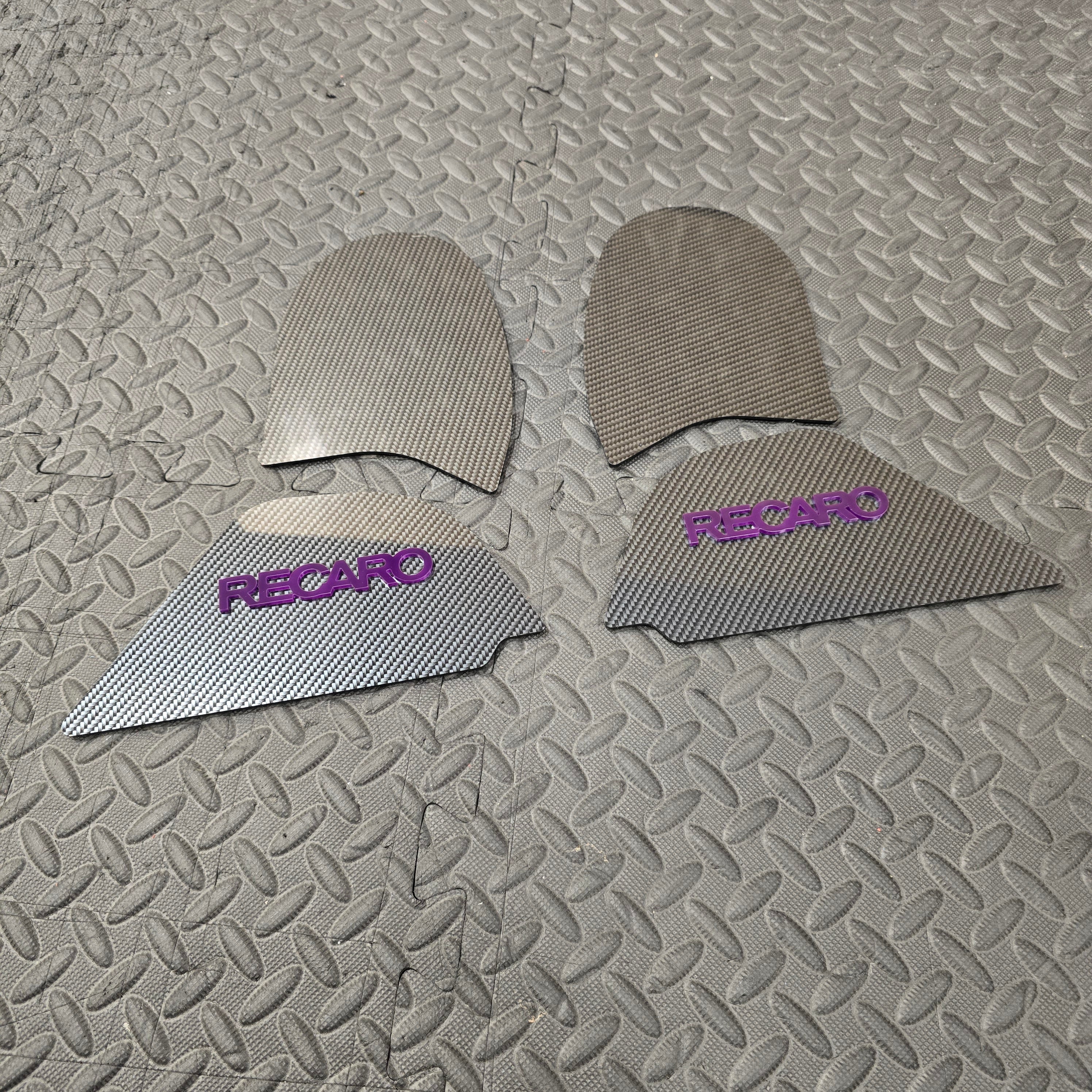 Proform Mk3/3.5 Focus ST Seat Plate Set - Deluxe Carbon Fibre Effect Plate With Dark Purple Detail