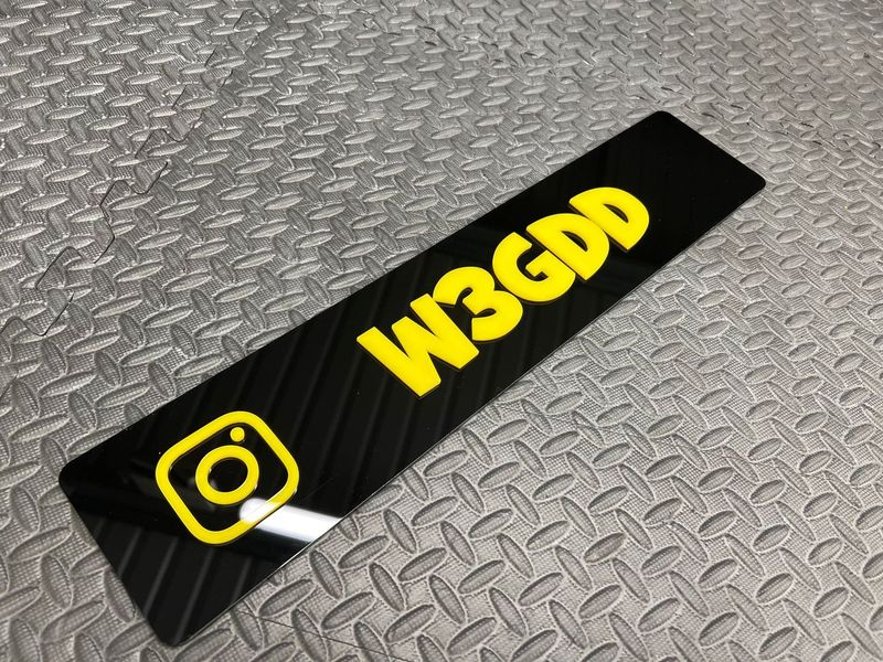 4D Acrylic Custom Vehicle Show Plate