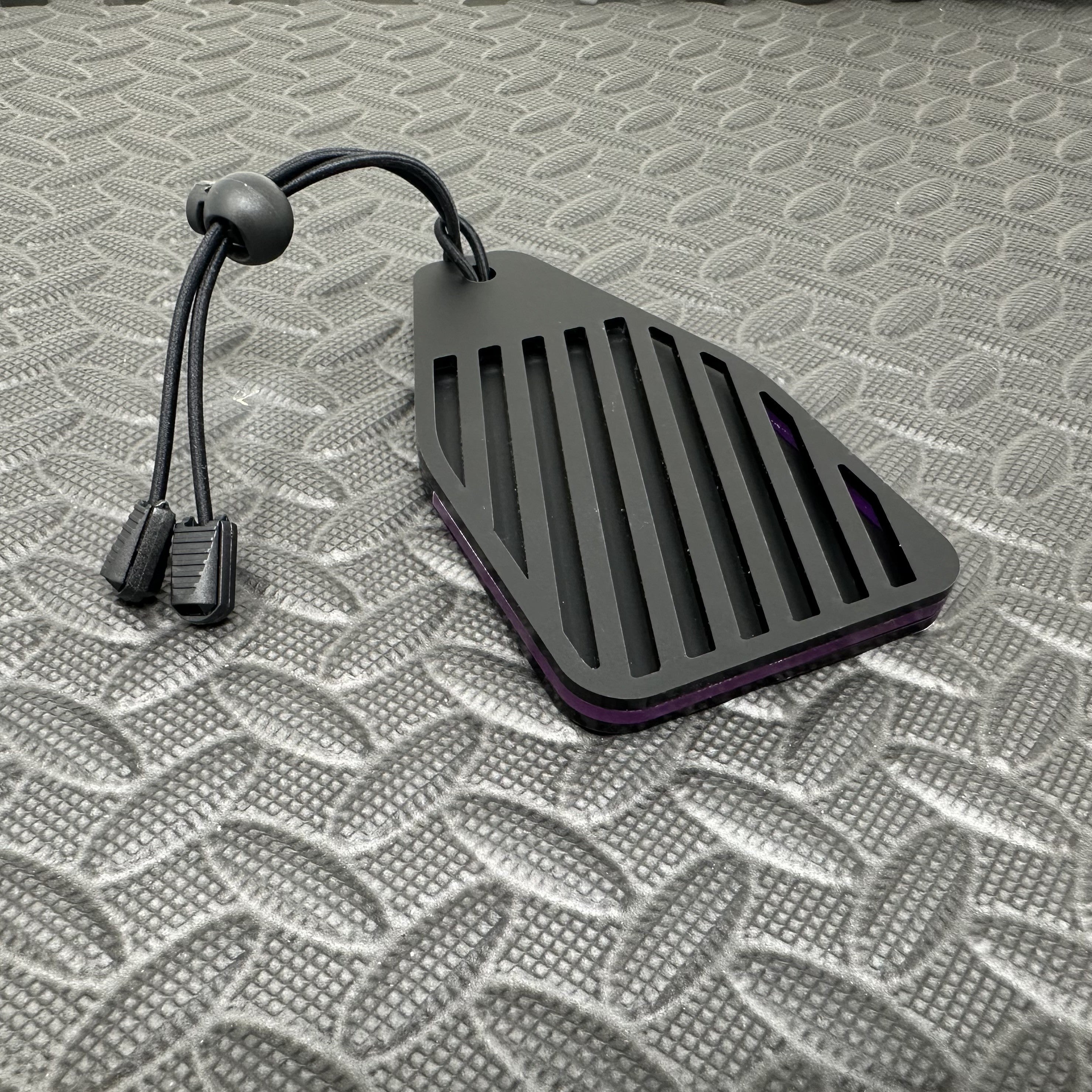 Proform Universal Air Freshener Holder- Satin Slash Pattern With Dark Purple Detail