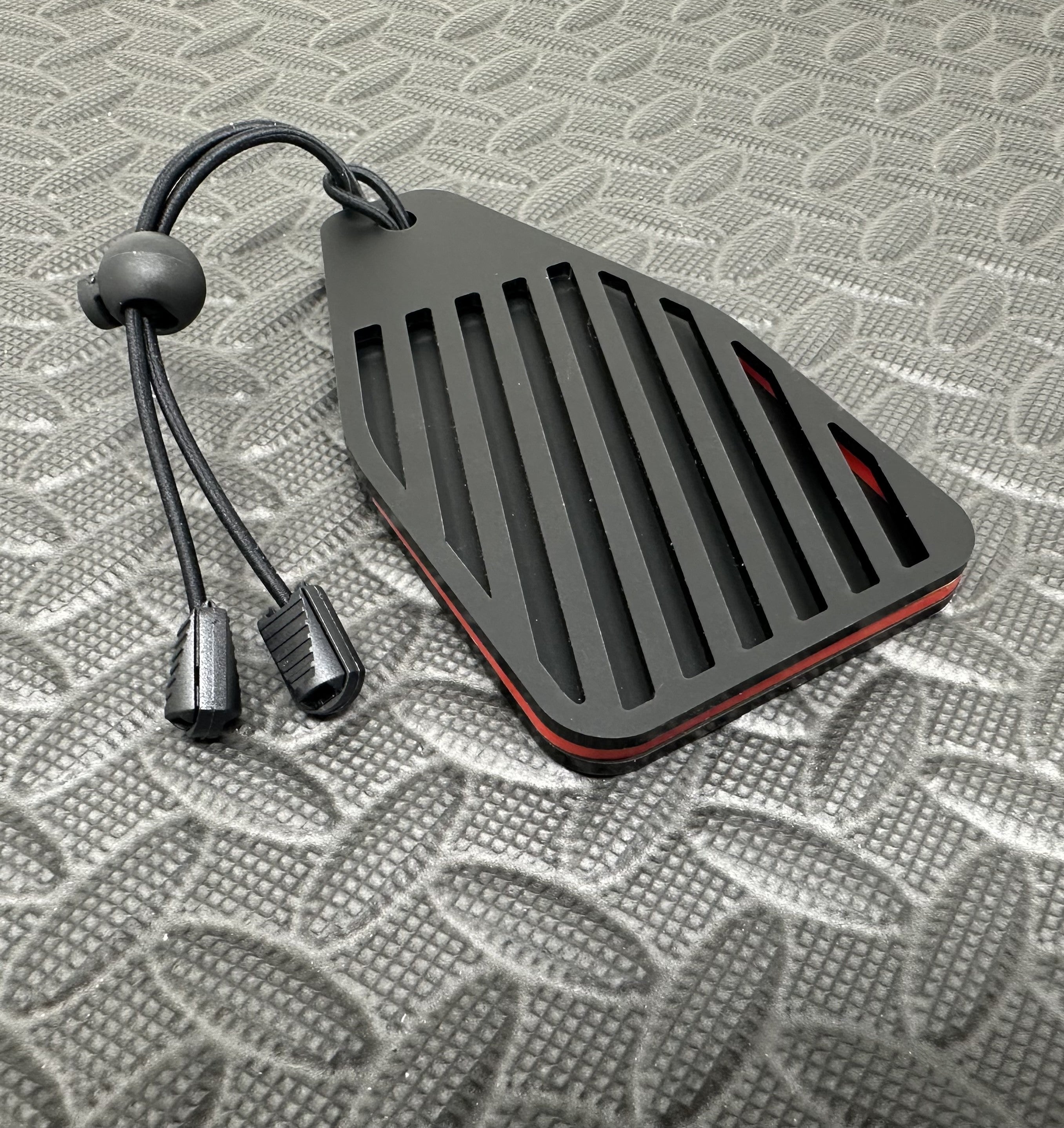 Proform Universal Air Freshener Holder- Satin Slash Pattern With Red Detail
