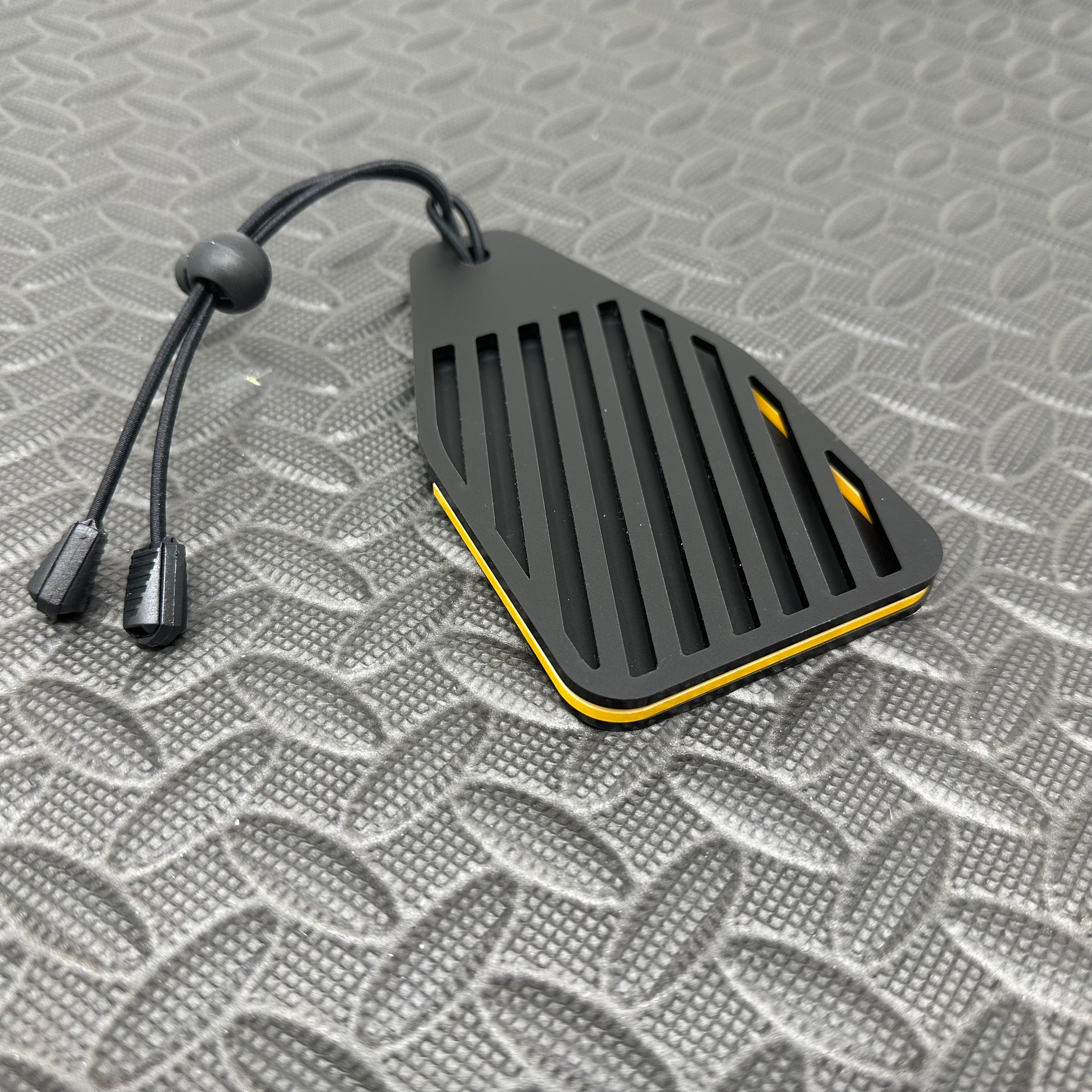 Proform Universal Air Freshener Holder- Satin Slash Pattern With Amber Yellow Detail