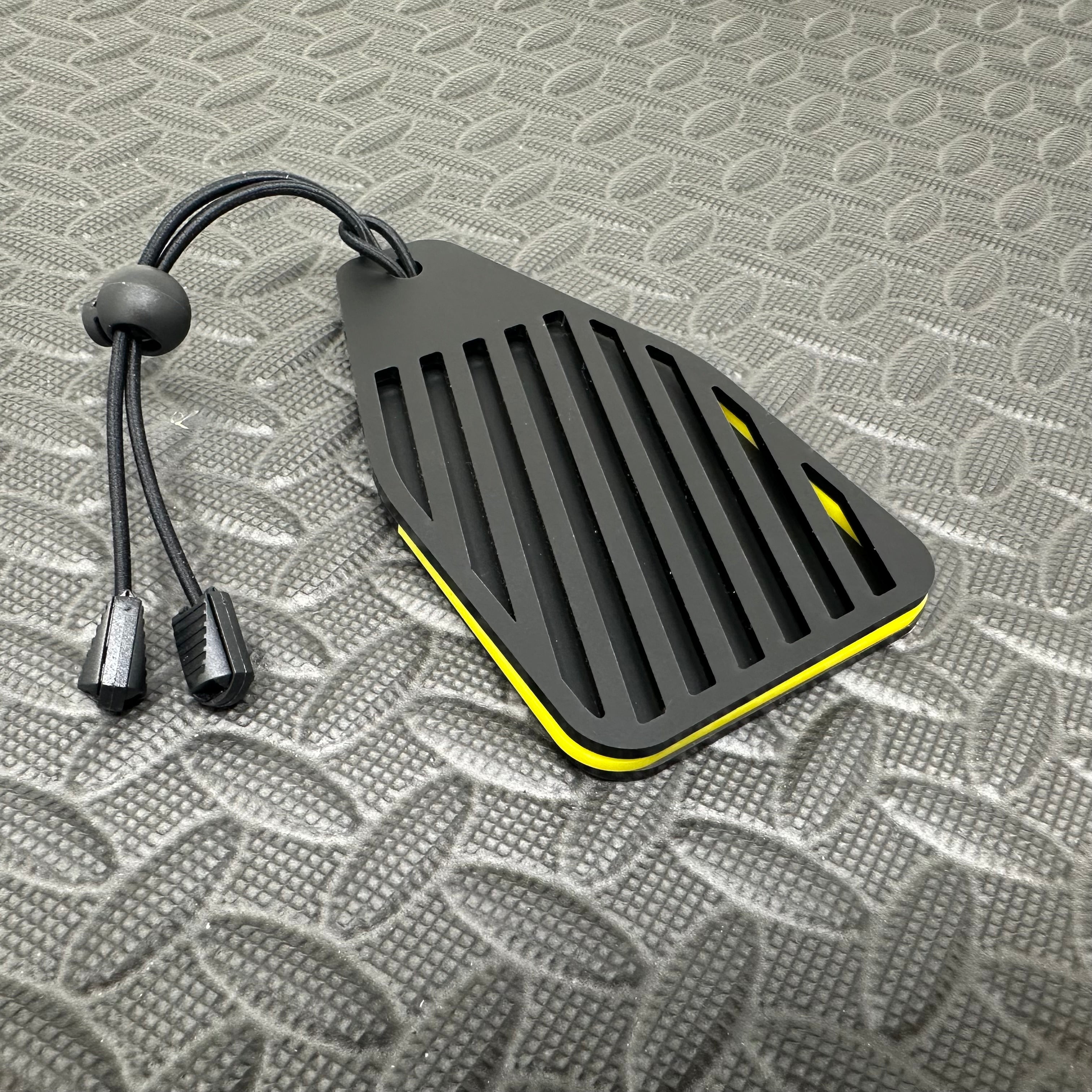 Proform Universal Air Freshener Holder- Satin Slash Pattern With Yellow Detail