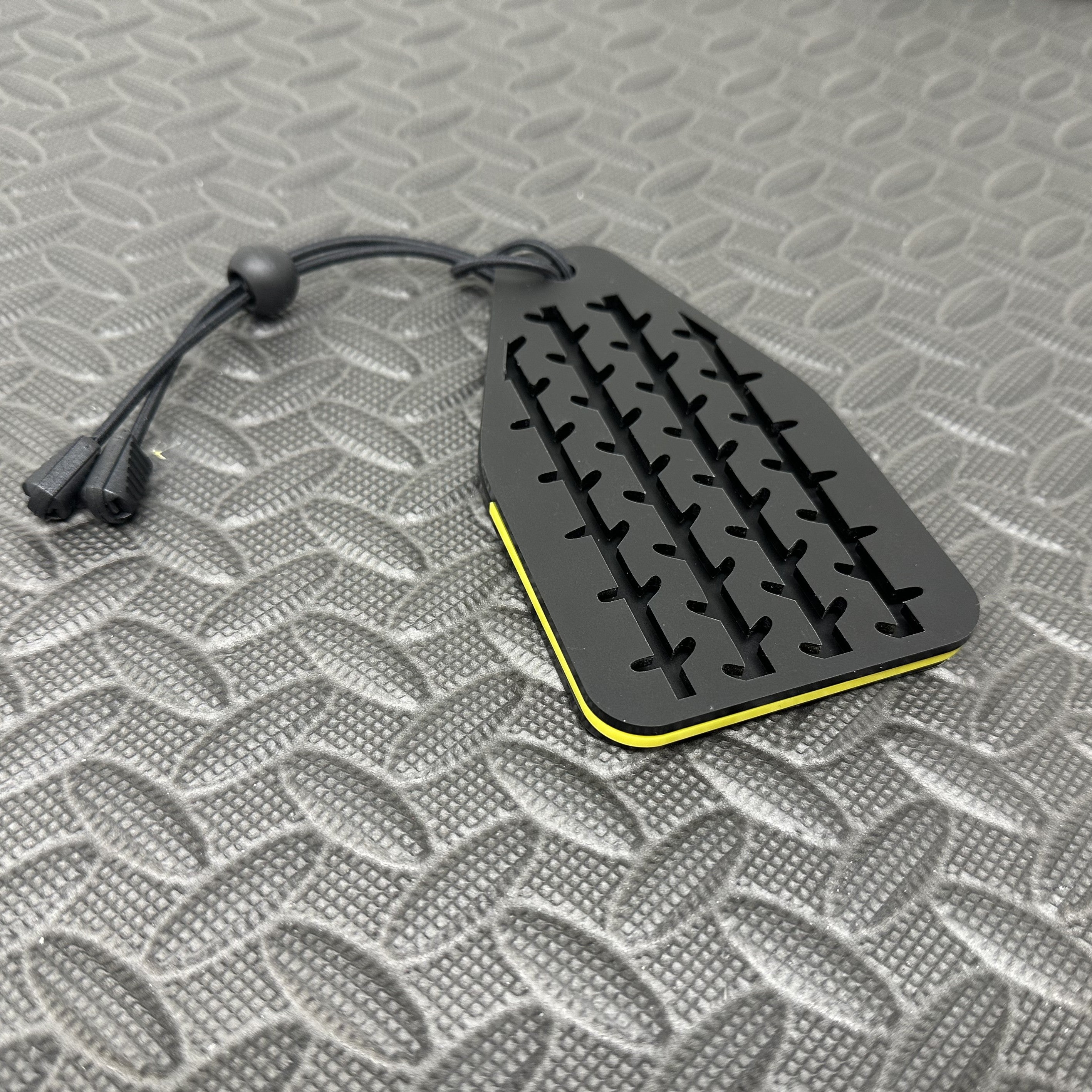 Proform Universal Air Freshener Holder- Satin Tread Pattern With Yellow Detail