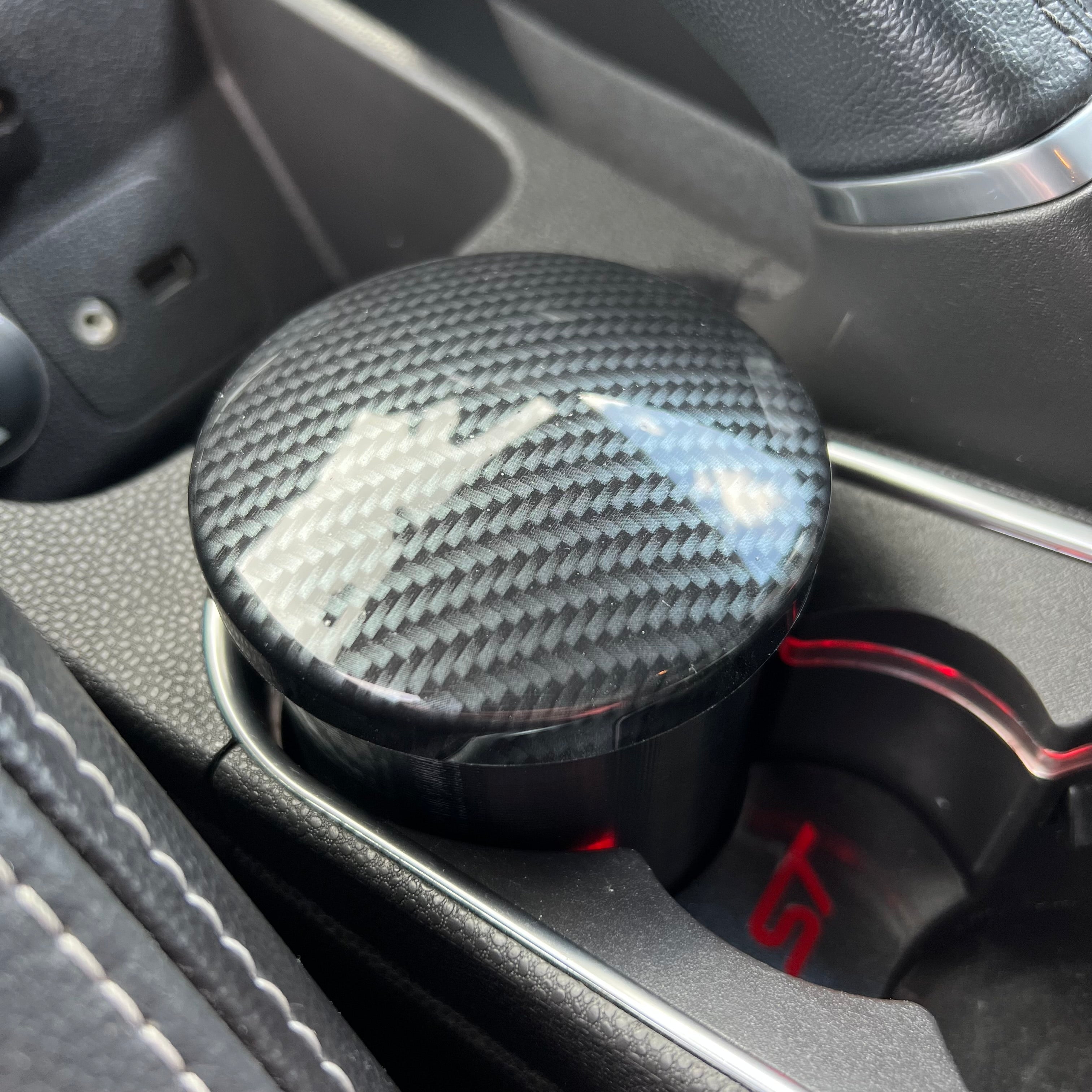 Proform Universal Coin Holder/Storage Pot - Deluxe Carbon Fibre Effect Plastic Top