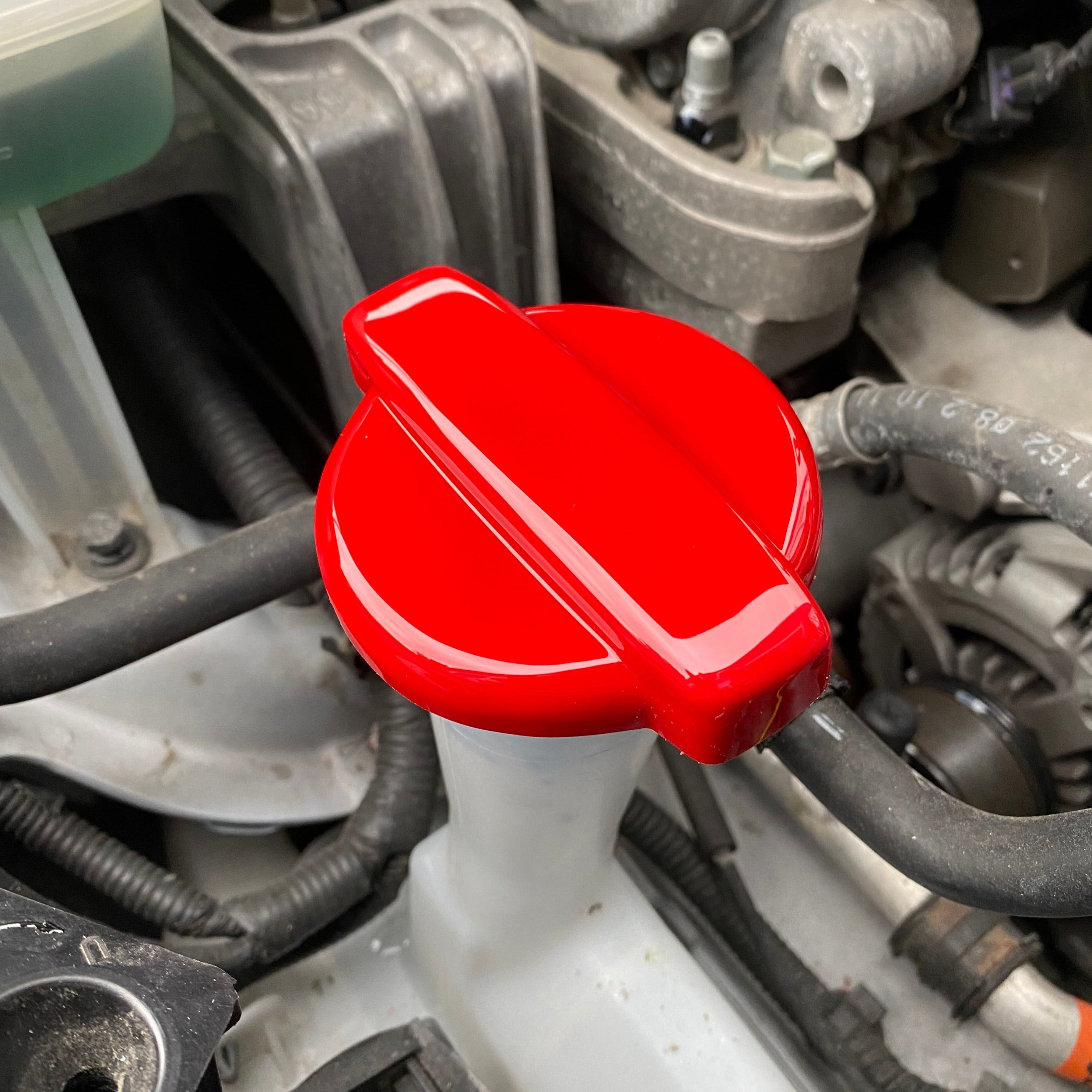Proform Screen Washer Bottle Cap Cover (Plastic Finishes) - Fits Hyundai i20 / i30 / Kona N / Veloster N - Gloss Red Plastic