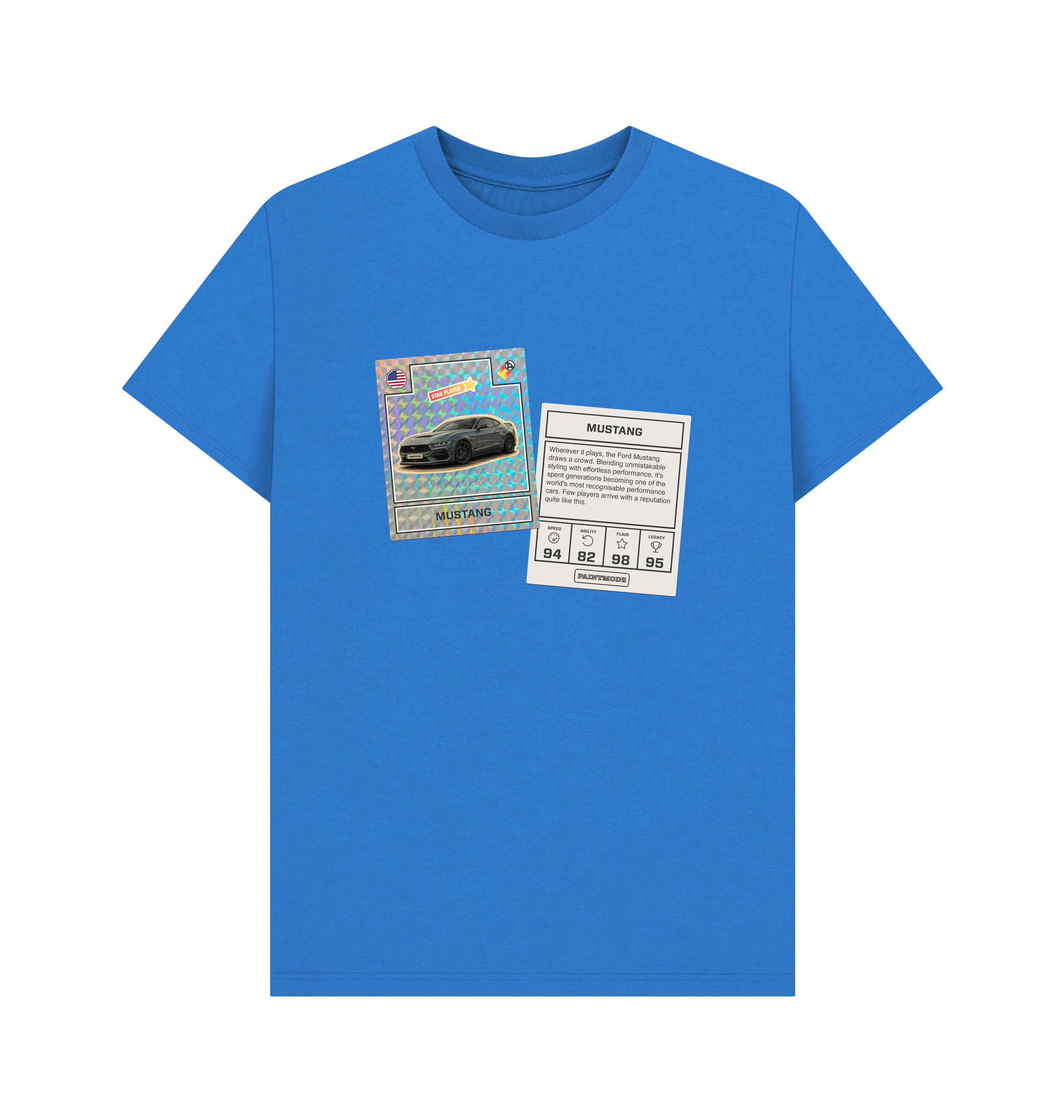 Bright Blue Printed T-shirt Front