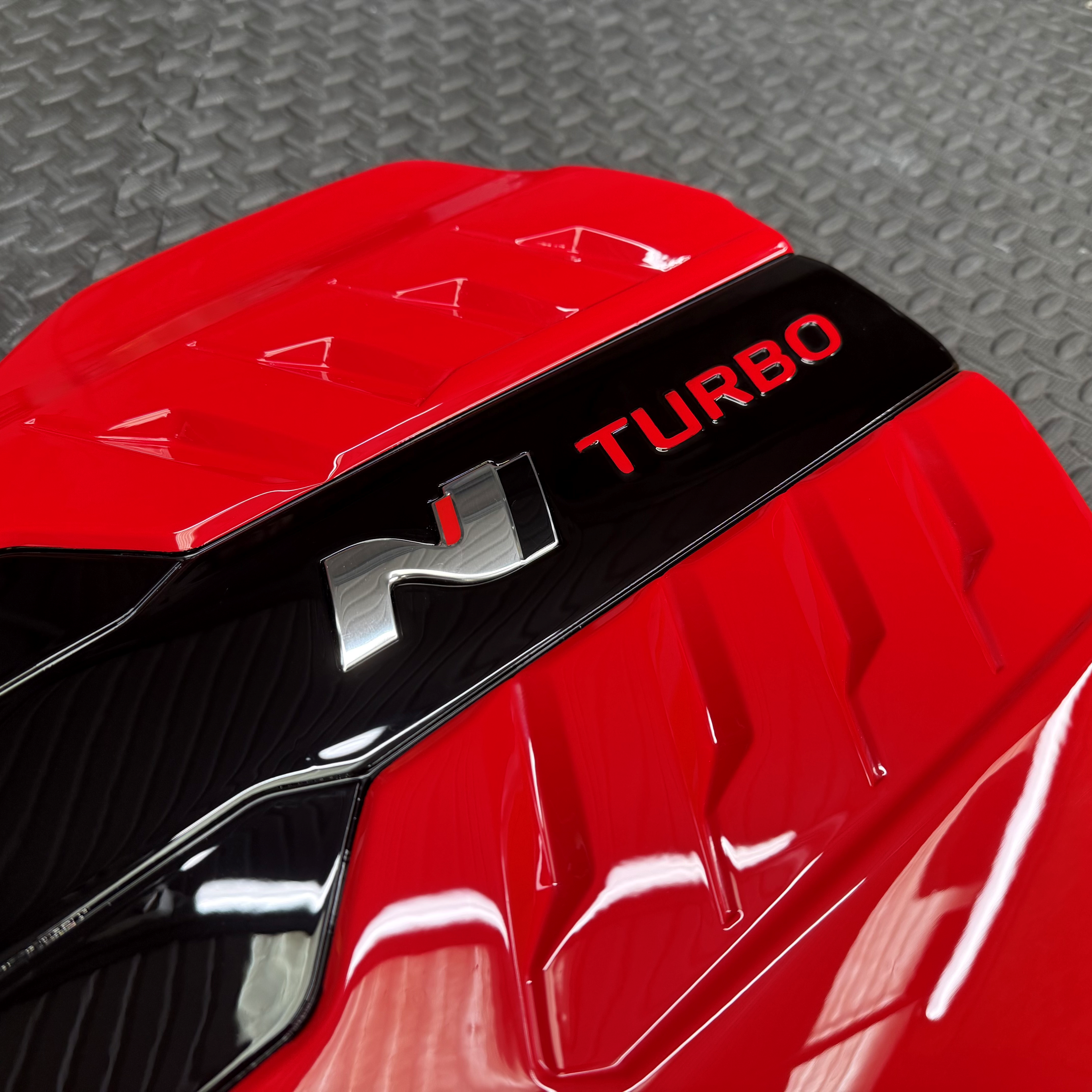 Genuine Hyundai i30N / Veloster N / Kona N Engine Cover - Customer Supplied or Reconditioned Parts - Painted Gloss Red With Gloss Black