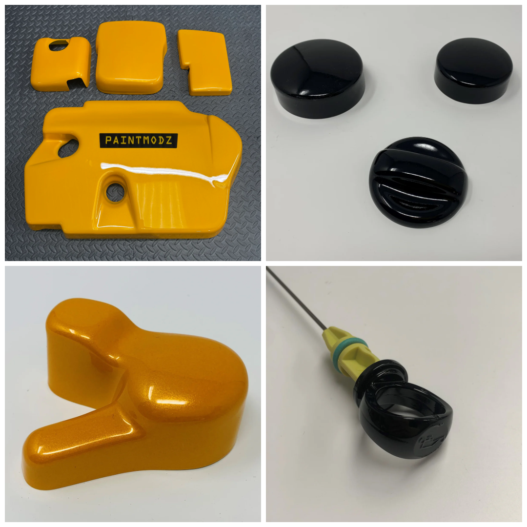 Proform Medium Engine Bay Dress Up Bundle - Mk3.5 Focus ST Diesel - Painted Tangerine Scream With Gloss Black Accent Colour