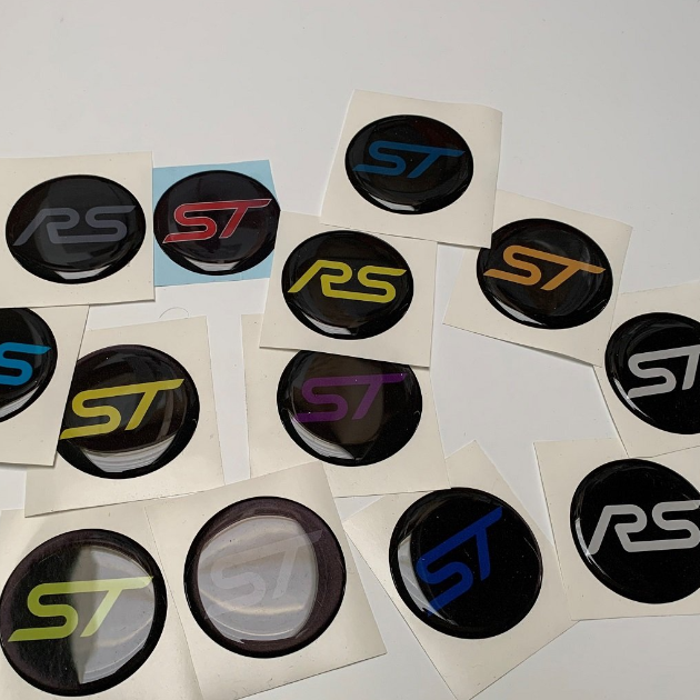 RS and ST Round Gel Badge Stickers