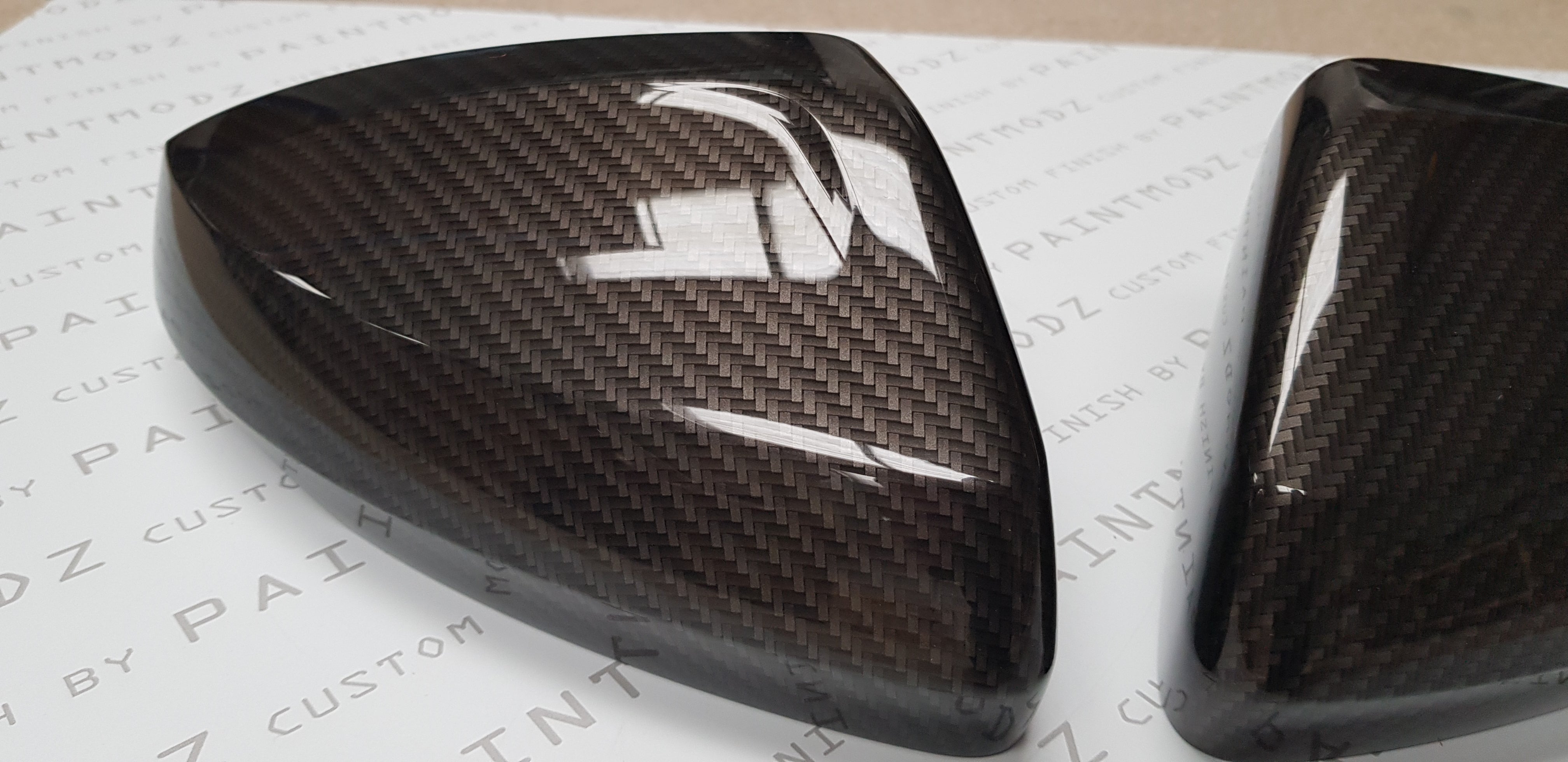 Mirror Caps - Volkwagen Polo 2018 Onwards - Gloss Black or Carbon Fibre Hydrodip