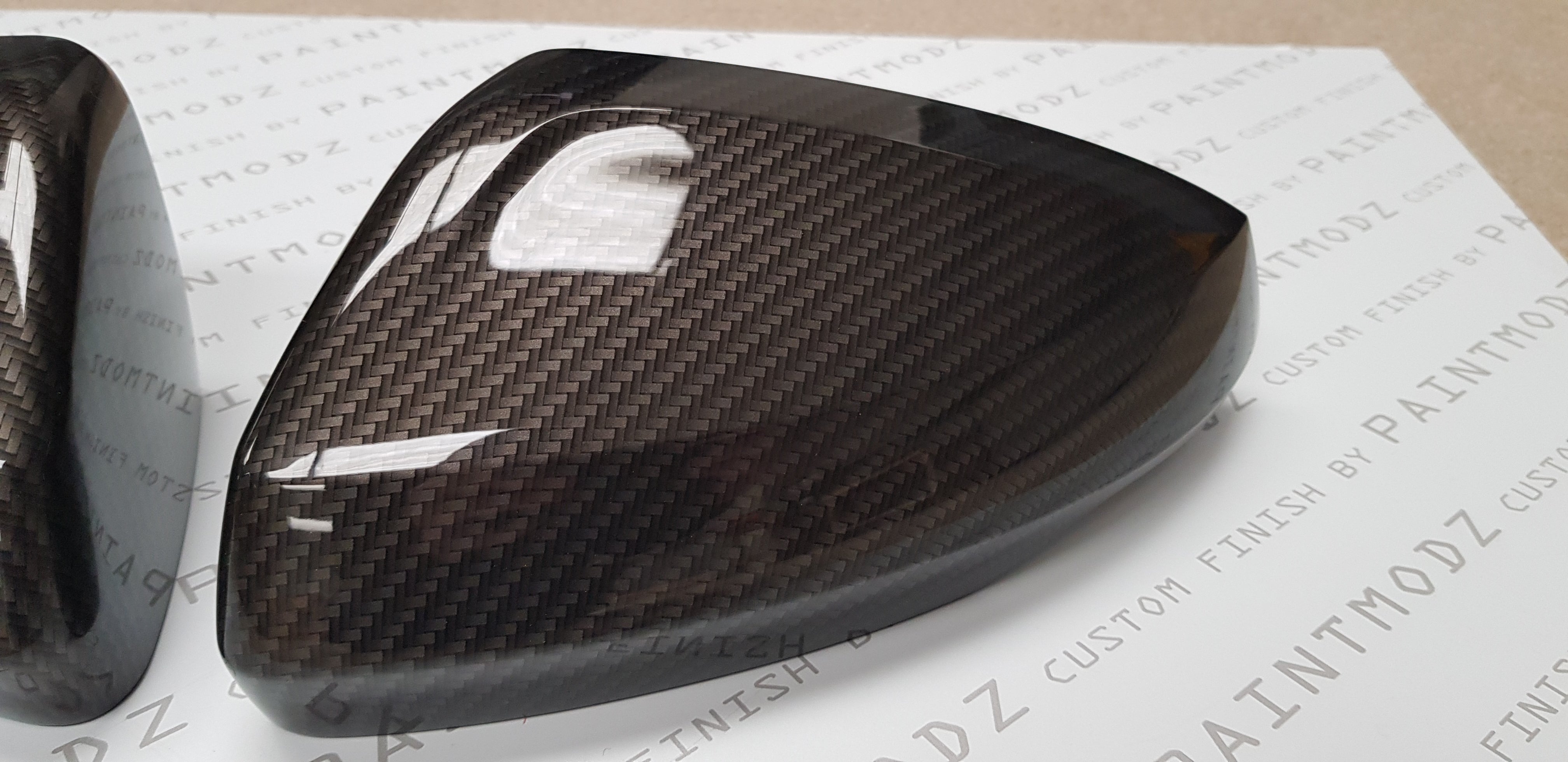 Mirror Caps - Volkwagen Polo 2018 Onwards - Gloss Black or Carbon Fibre Hydrodip