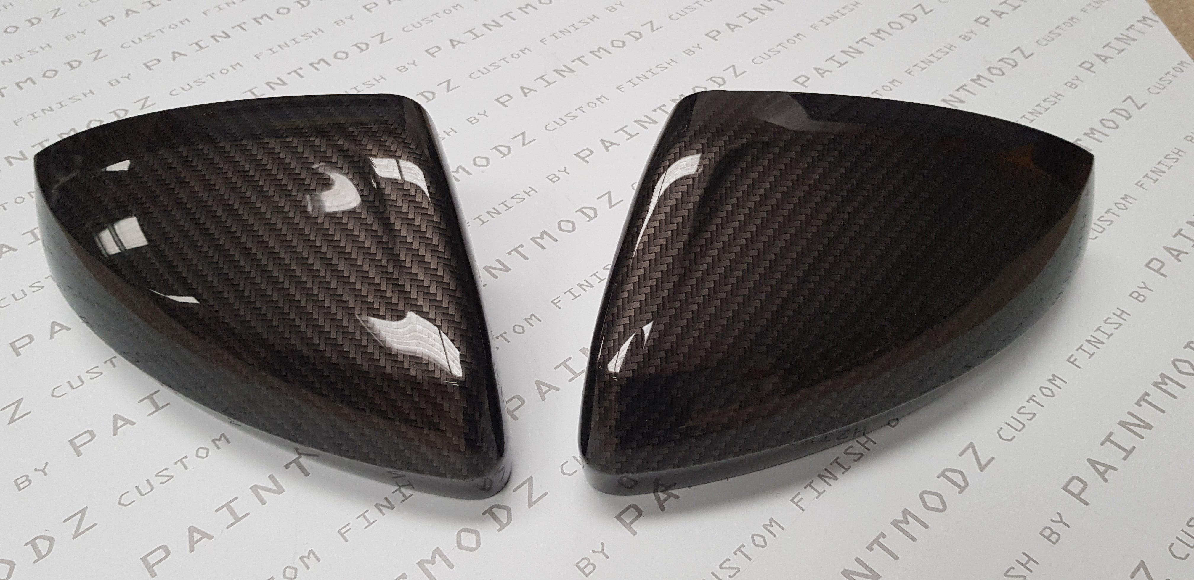 Mirror Caps - Volkwagen Polo 2018 Onwards - Gloss Black or Carbon Fibre Hydrodip