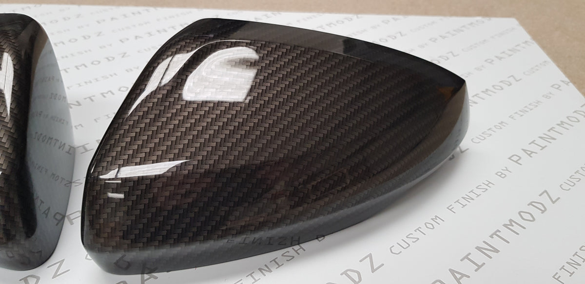 Mirror Caps - Volkswagen Polo (2018 onwards) - Hydrodipped Carbon Fibre Effect