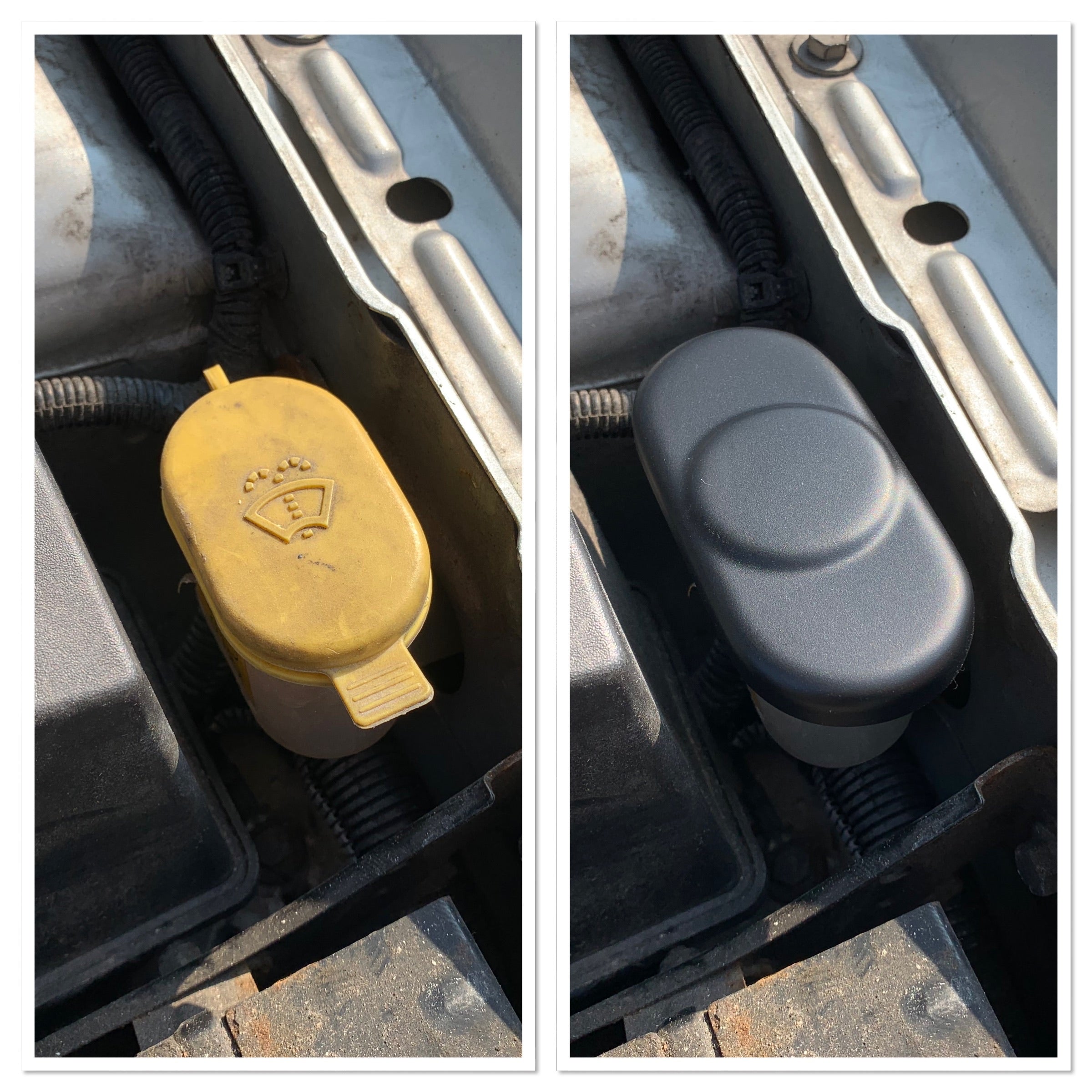 Proform Screen Washer Bottle Cap Cover - Ford Focus Mk1 - Before and After