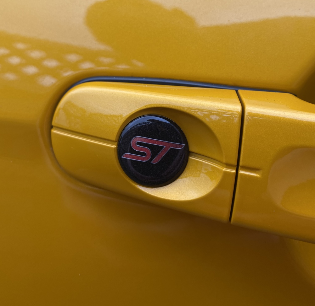 Door Lock Barrel Overlay ST Badge yellow car door