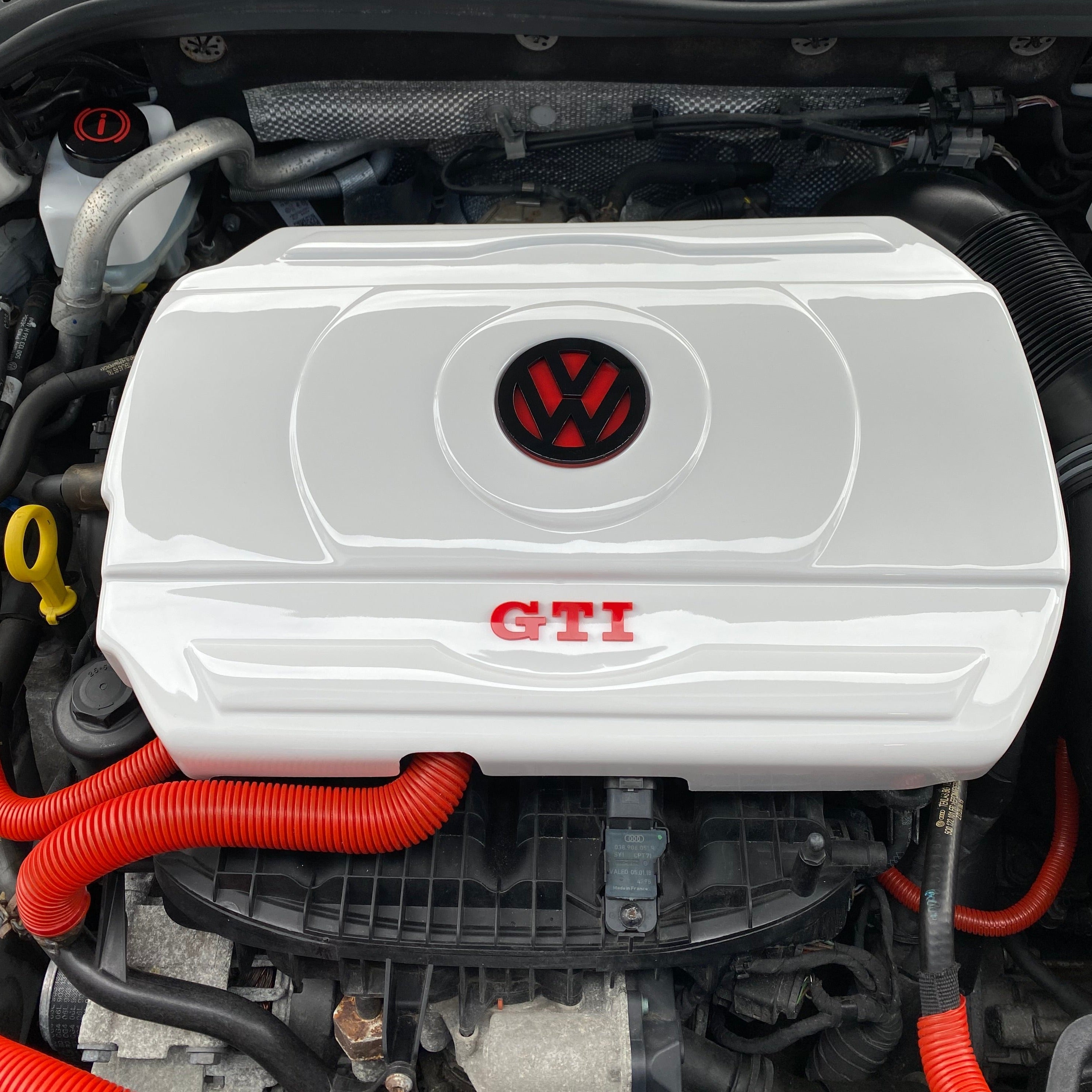 Volkswagen Golf Engine Cover in White, Red and Black