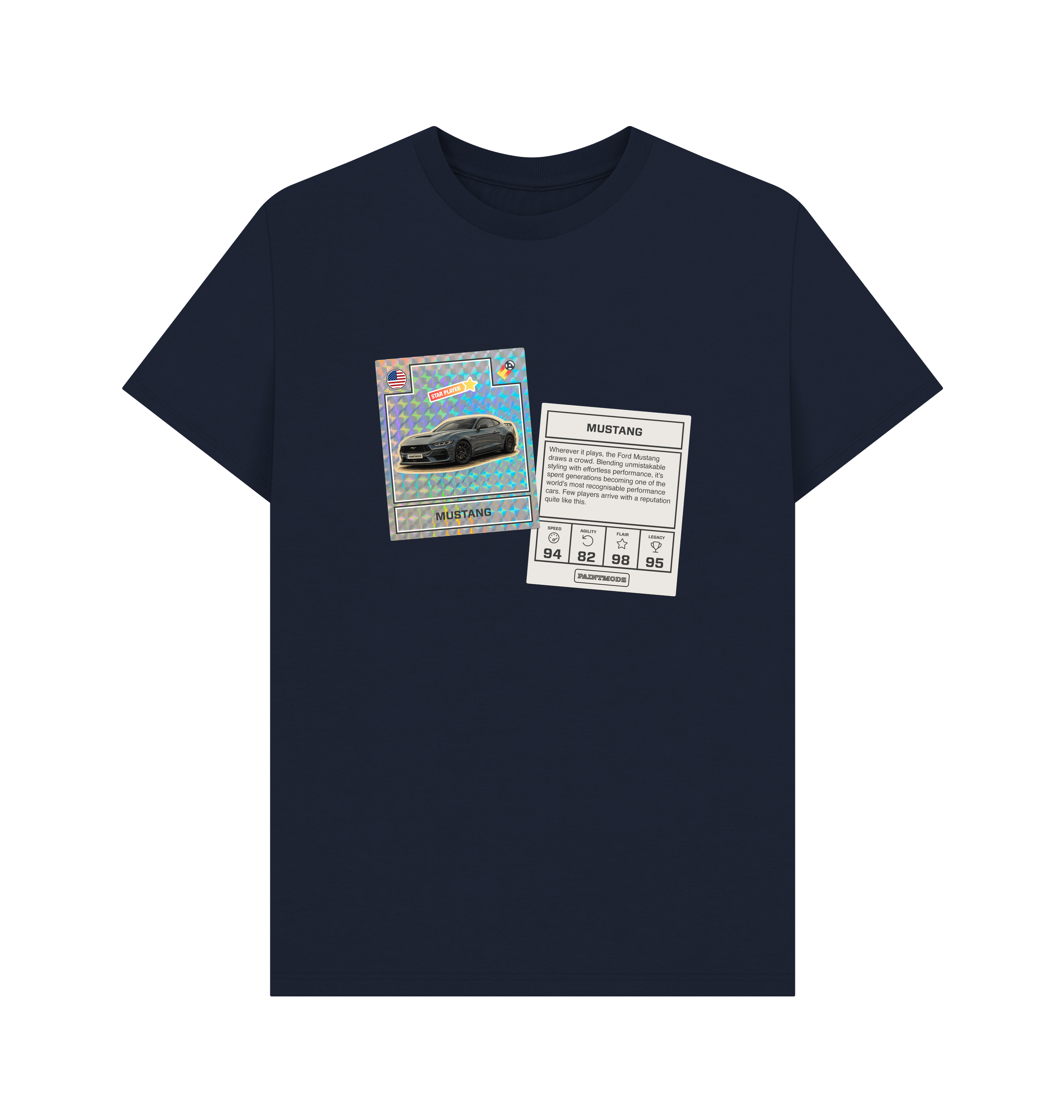 Navy Blue Printed T-shirt Front