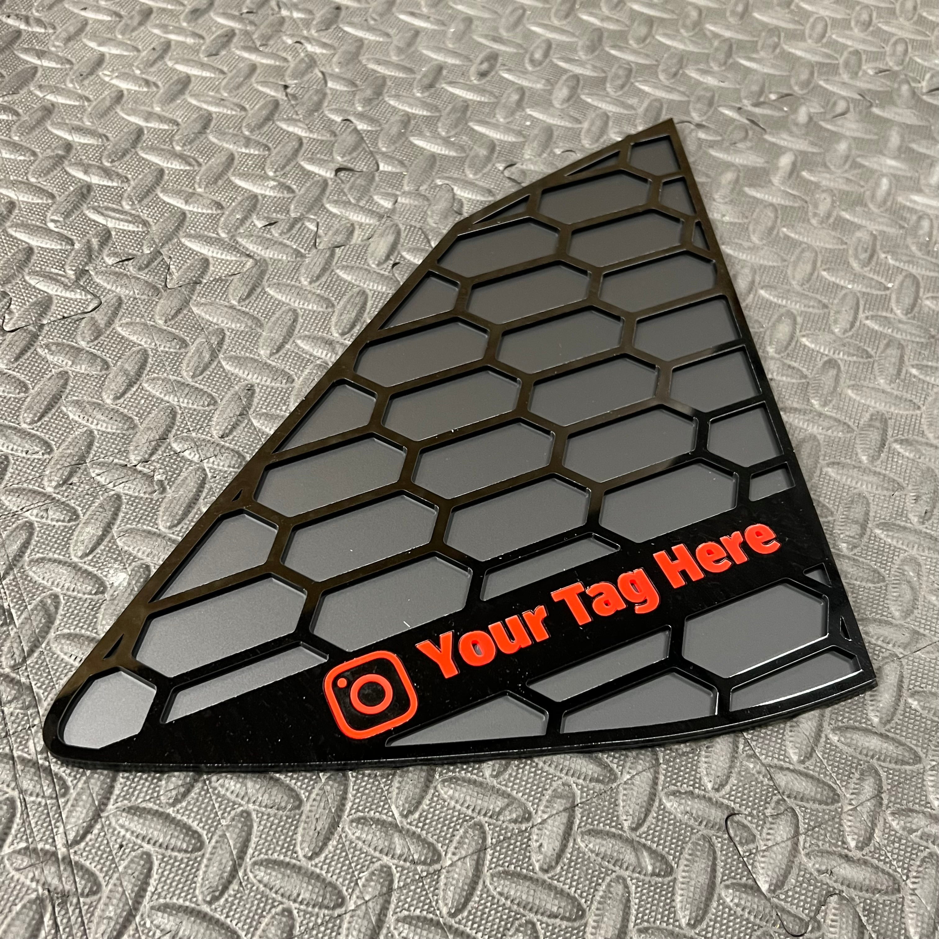 Proform Custom Social Media Tag Rear Quarter Window Inserts (Pair) - Hyundai i20 / i20N