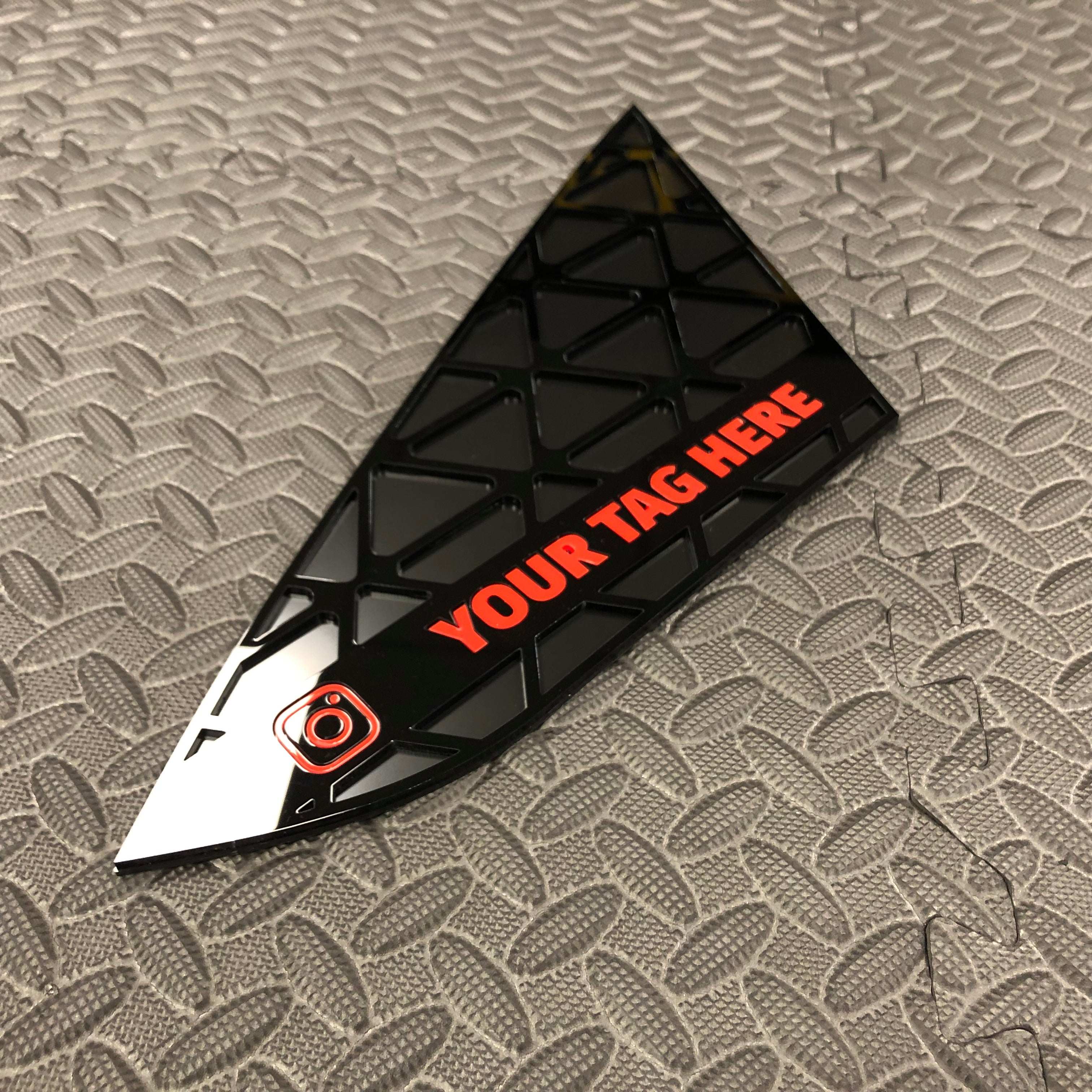 Vauxhall / Opel Astra J (inc VXR GTC OPC) Front Quarter Window Inserts (Pair) - Custom Text / Social Media Tag