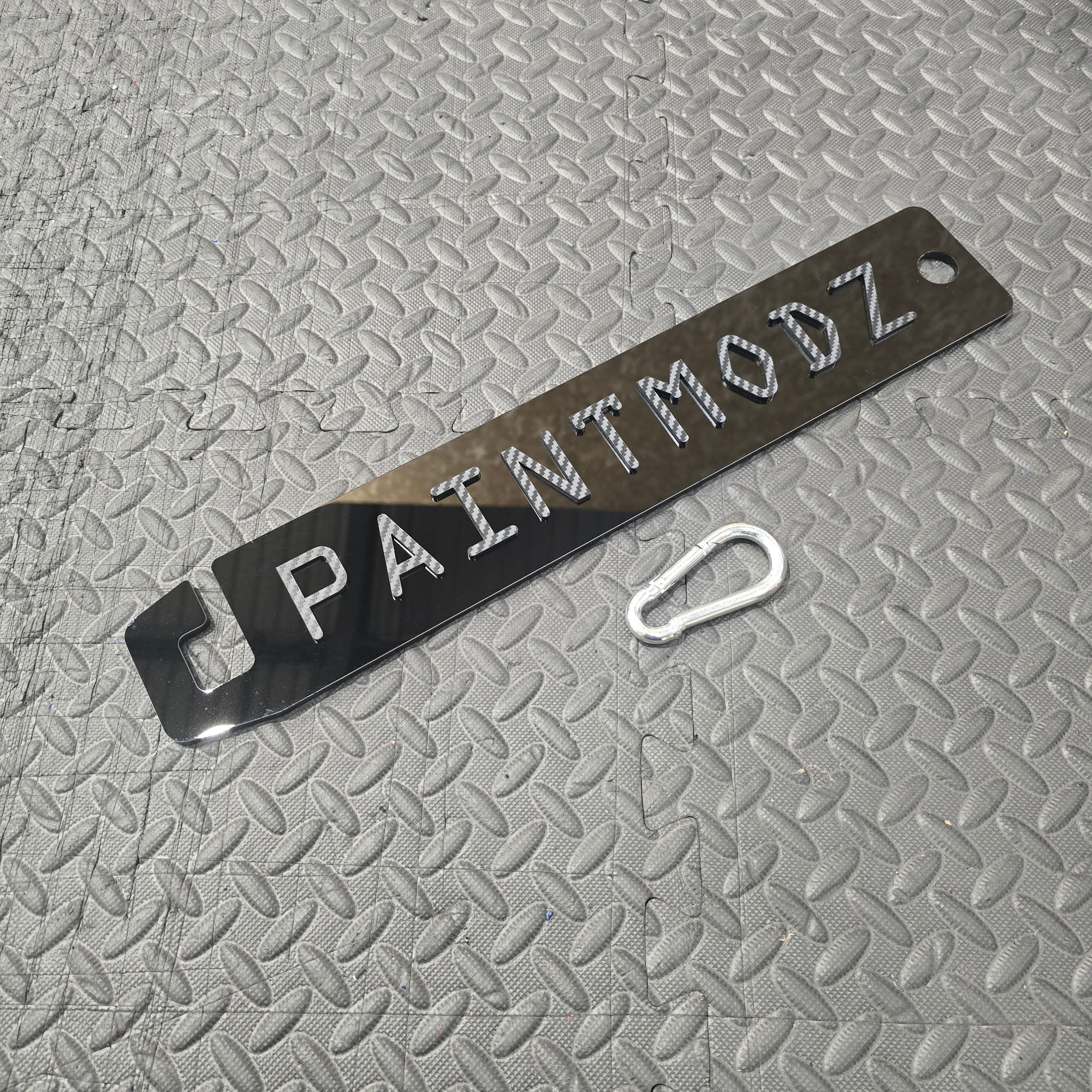 Proform Universal Bonnet Prop - Gloss Black Prop With Carbon Fibre Effect PAINTMODZ Logo
